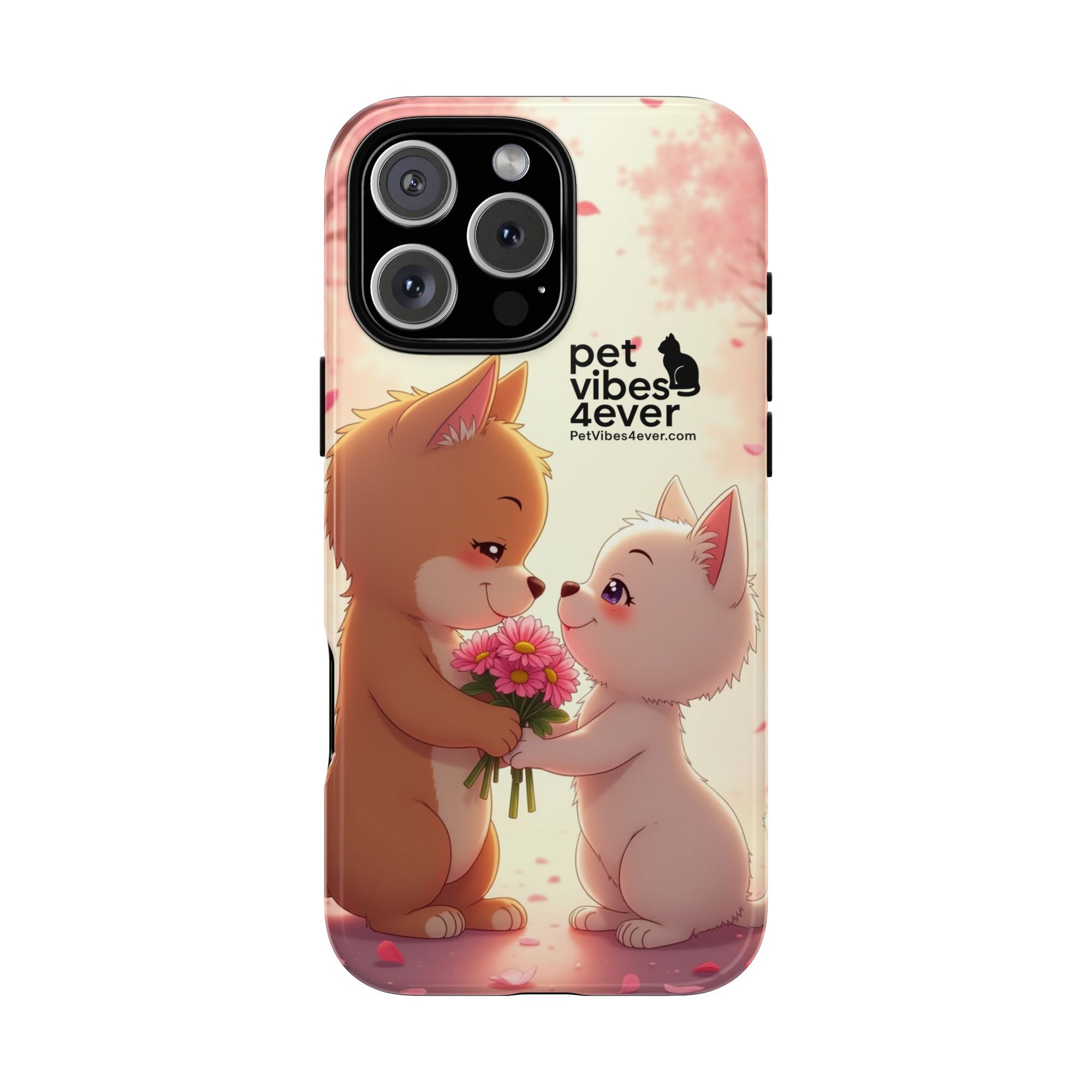 Cute Pet Phone Case, Animal Lovers Gift, Valentine’s Day Present, Custom Phone Cover, Happy Couple Design, Pet Vibes Forever