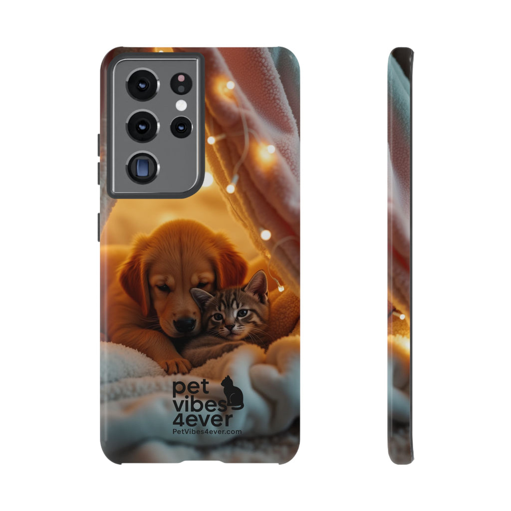 Pet Vibes Phone Case - Cute Dog & Cat Design, Animal Lover Gift, Customizable Pet Phone Cover, Collage Print Case for Kids