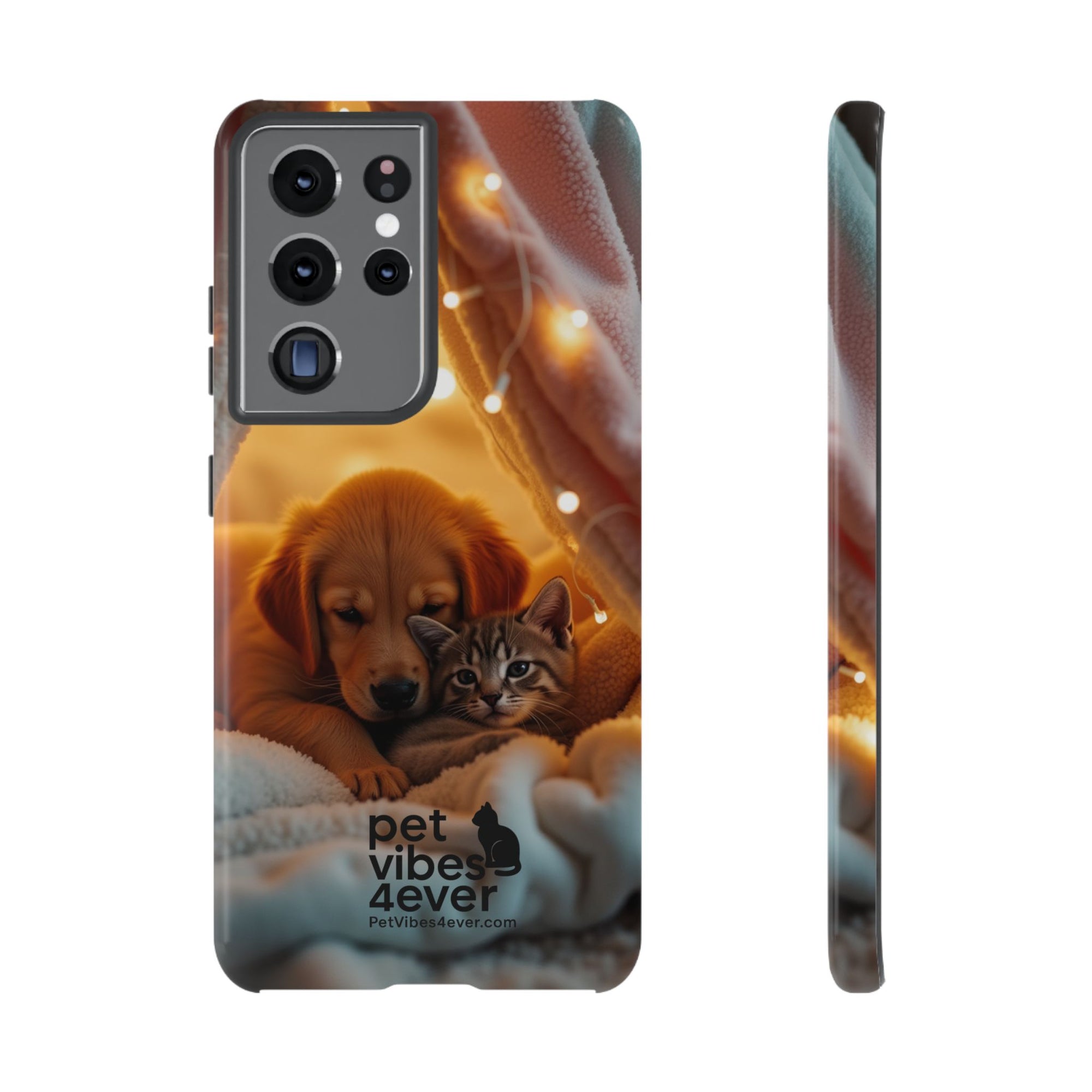 Pet Vibes Phone Case - Cute Dog & Cat Design, Animal Lover Gift, Customizable Pet Phone Cover, Collage Print Case for Kids