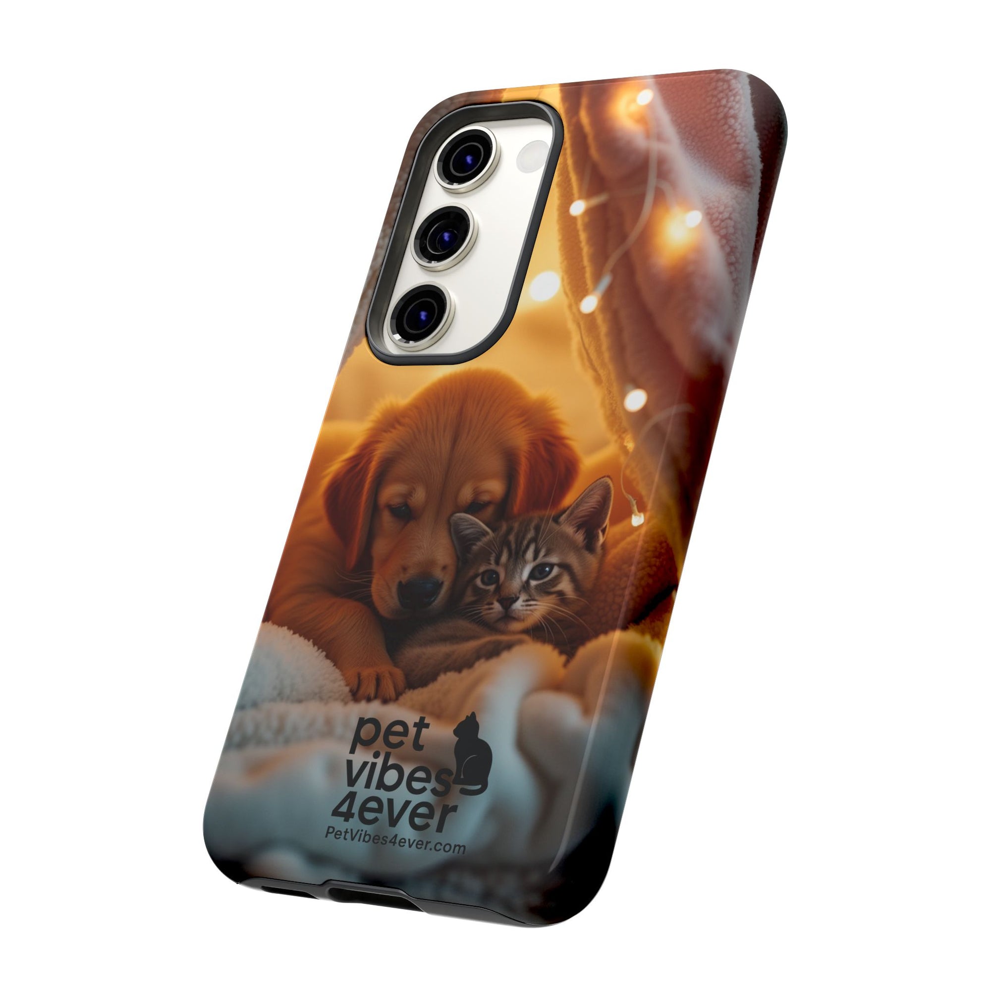 Pet Vibes Phone Case - Cute Dog & Cat Design, Animal Lover Gift, Customizable Pet Phone Cover, Collage Print Case for Kids