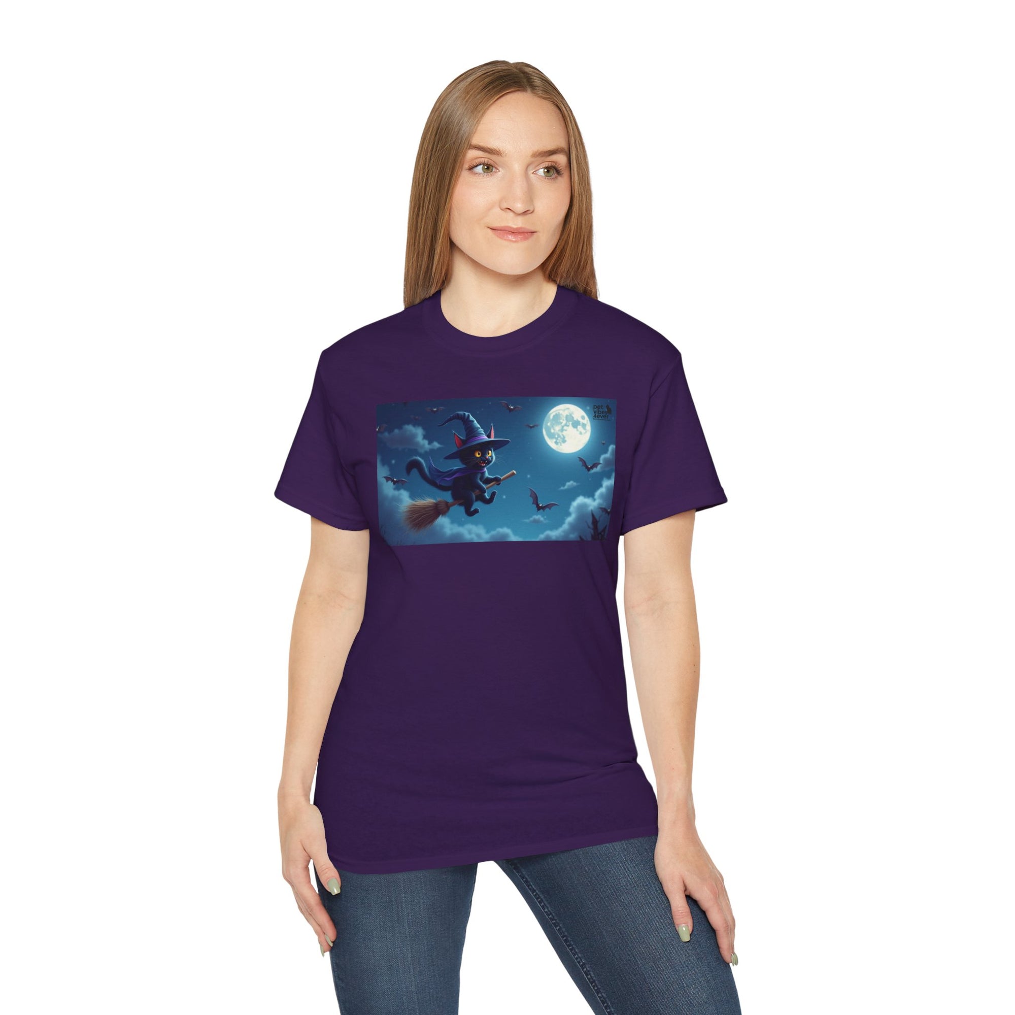 Moonlit Witch Unisex Tee | Spooky Vibes, Halloween Must-Have, Cozy Gift, Comfortable Everyday Wear, Magical Spirit Apparel