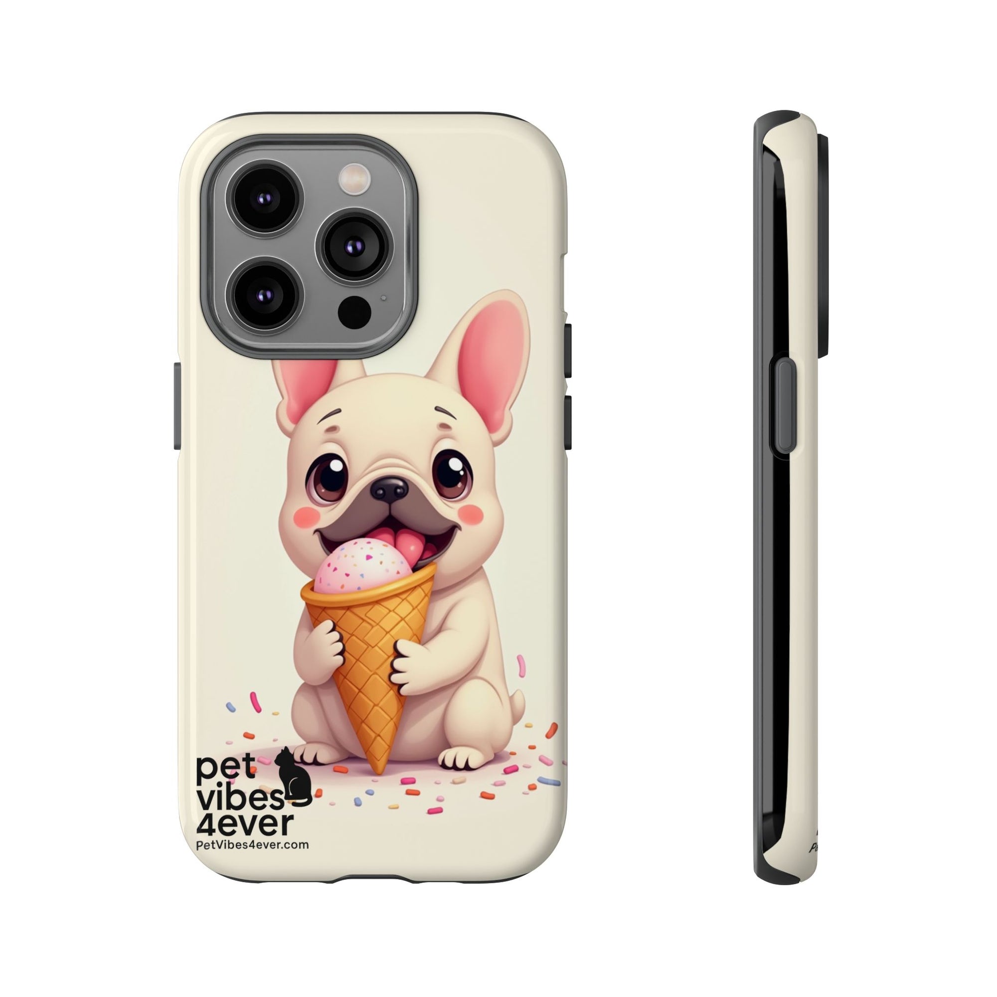 Cute Dog Case, Adorable Puppy Phone Cover, Pet Lover Gift, Ice Cream Design, Fun Accessories for Pet Owners