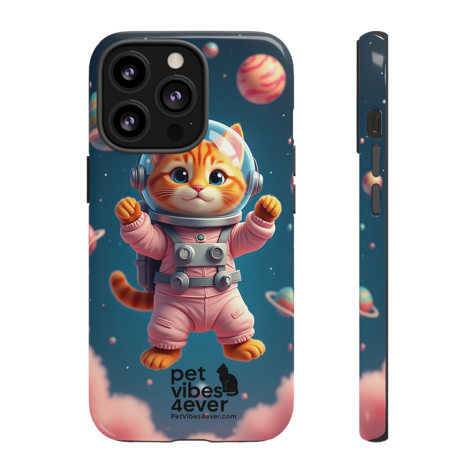 Cute Cat Phone Case, Cat Lovers Gift, Astrological Accessories, Fun Tech Gear, Space Theme Phone Cover