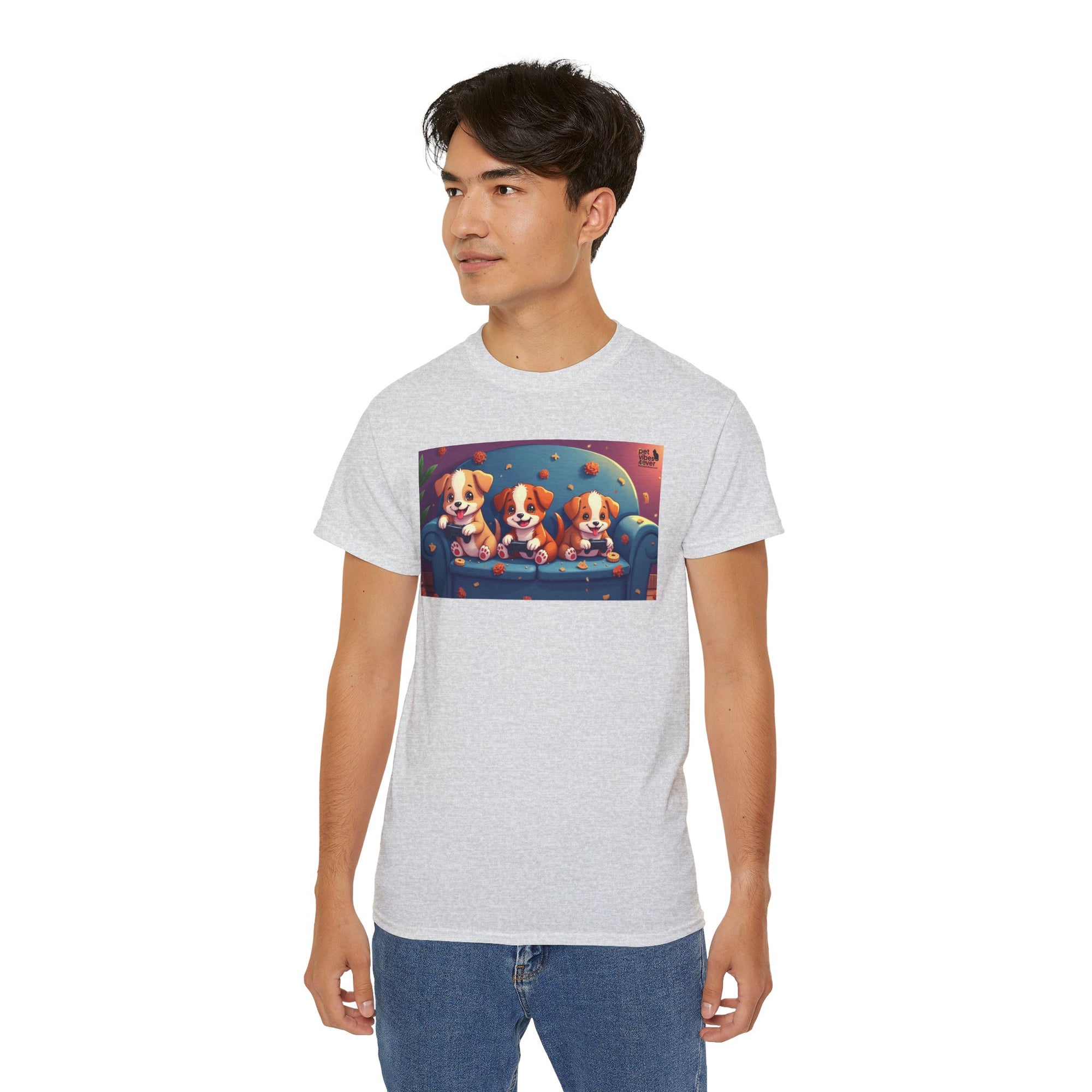 Cute Puppy Friends Unisex Tee, Pet Lover Gift, Dog Themed Shirt, Casual Wear, Animal Lover Apparel