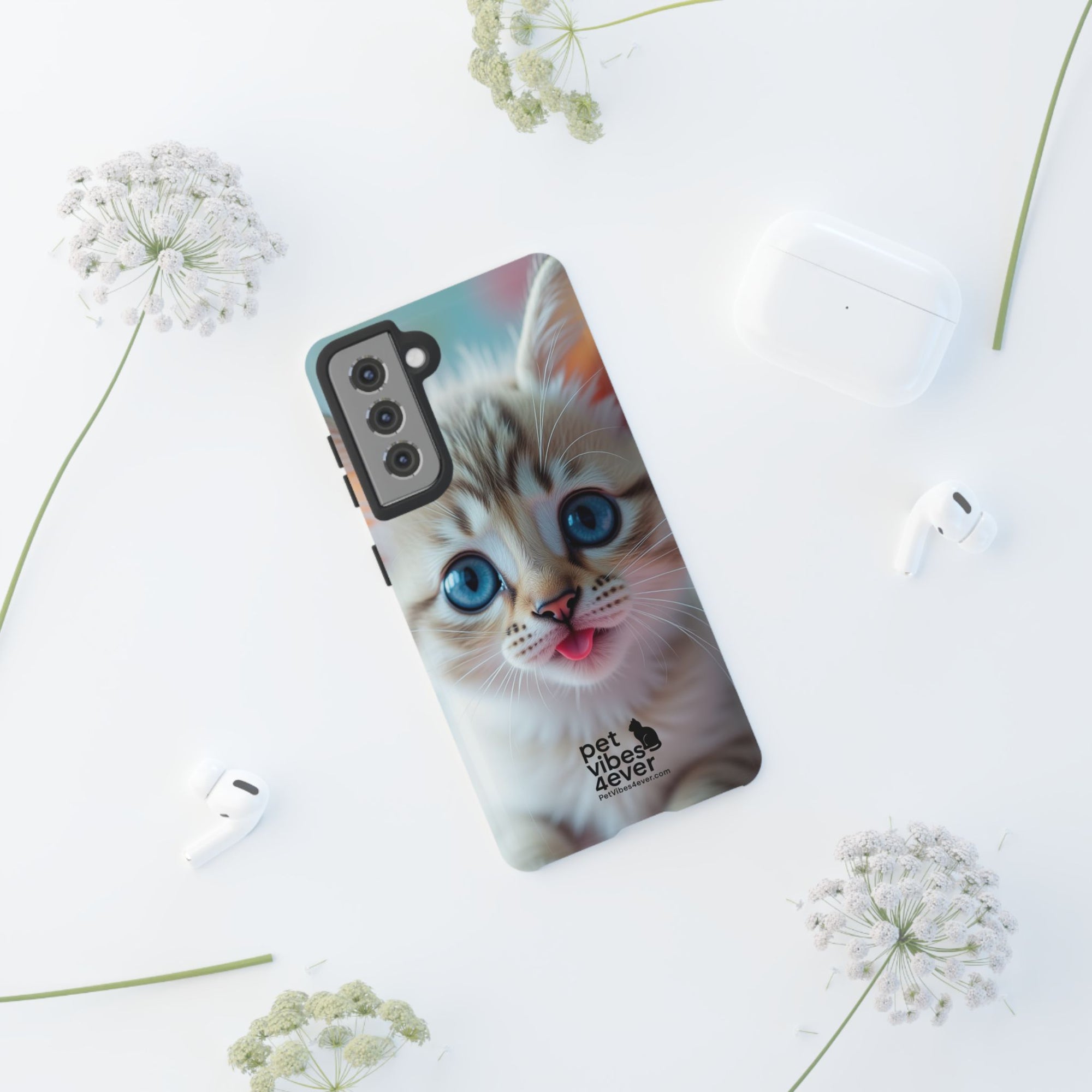 Cute Cat Phone Case with Pet Vibes, Perfect Gift for Cat Lovers, Fun Tech Accessories for Birthdays, Animal Lovers, Kawaii Style