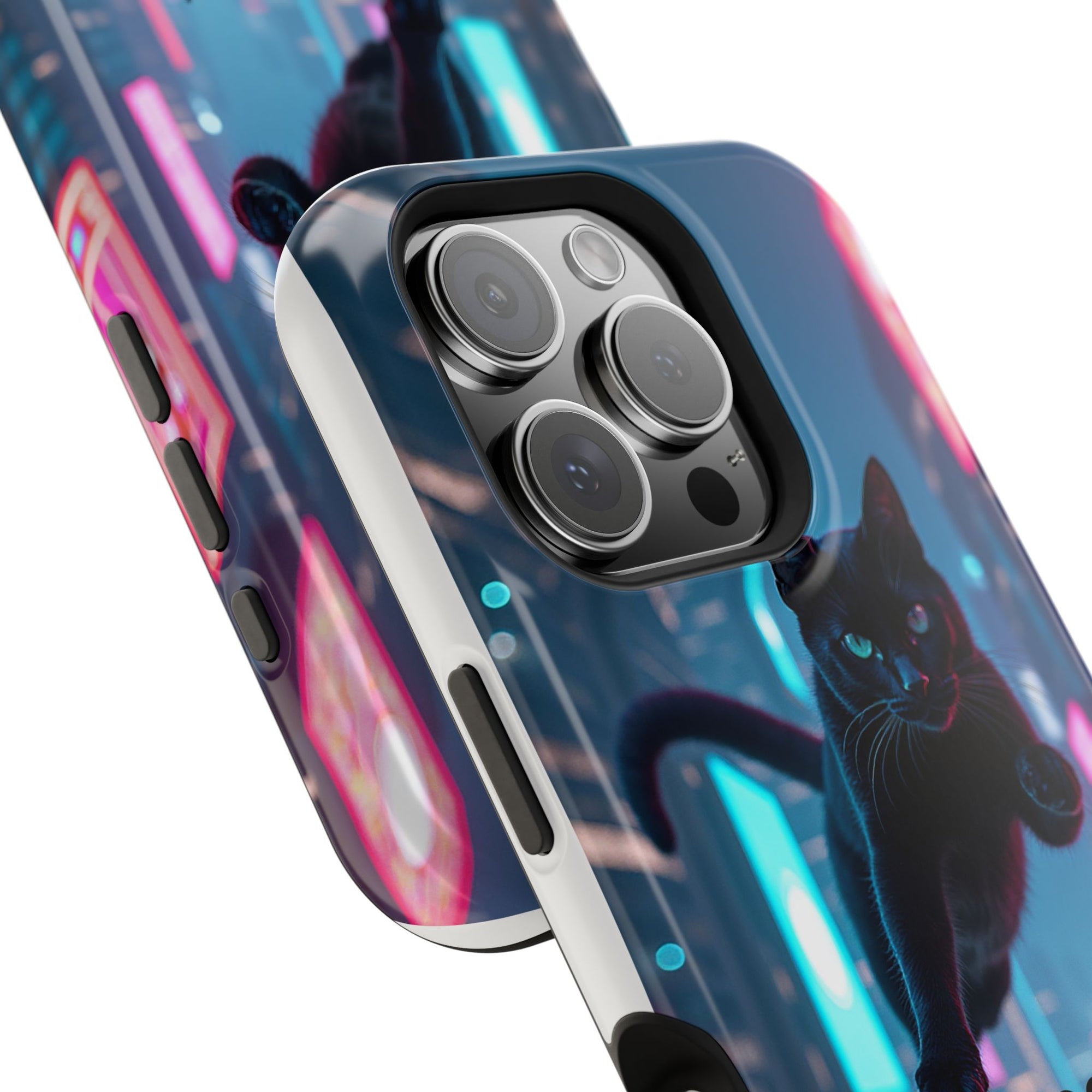 Cat-Themed Phone Case with Pet Vibes Design, Impact-Resistant Phone Case, Gift for Cat Lovers, Cute Pet Merchandise, Stylish Phone Accessory
