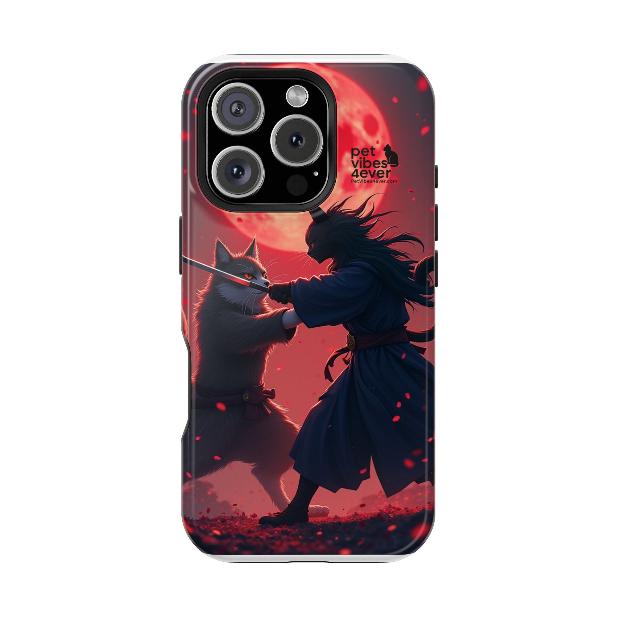 Samurai Cat Phone Case – Impact-Resistant, Pet Lovers, Cool Tech Accessories, Anime Aesthetic, Unique Gifts
