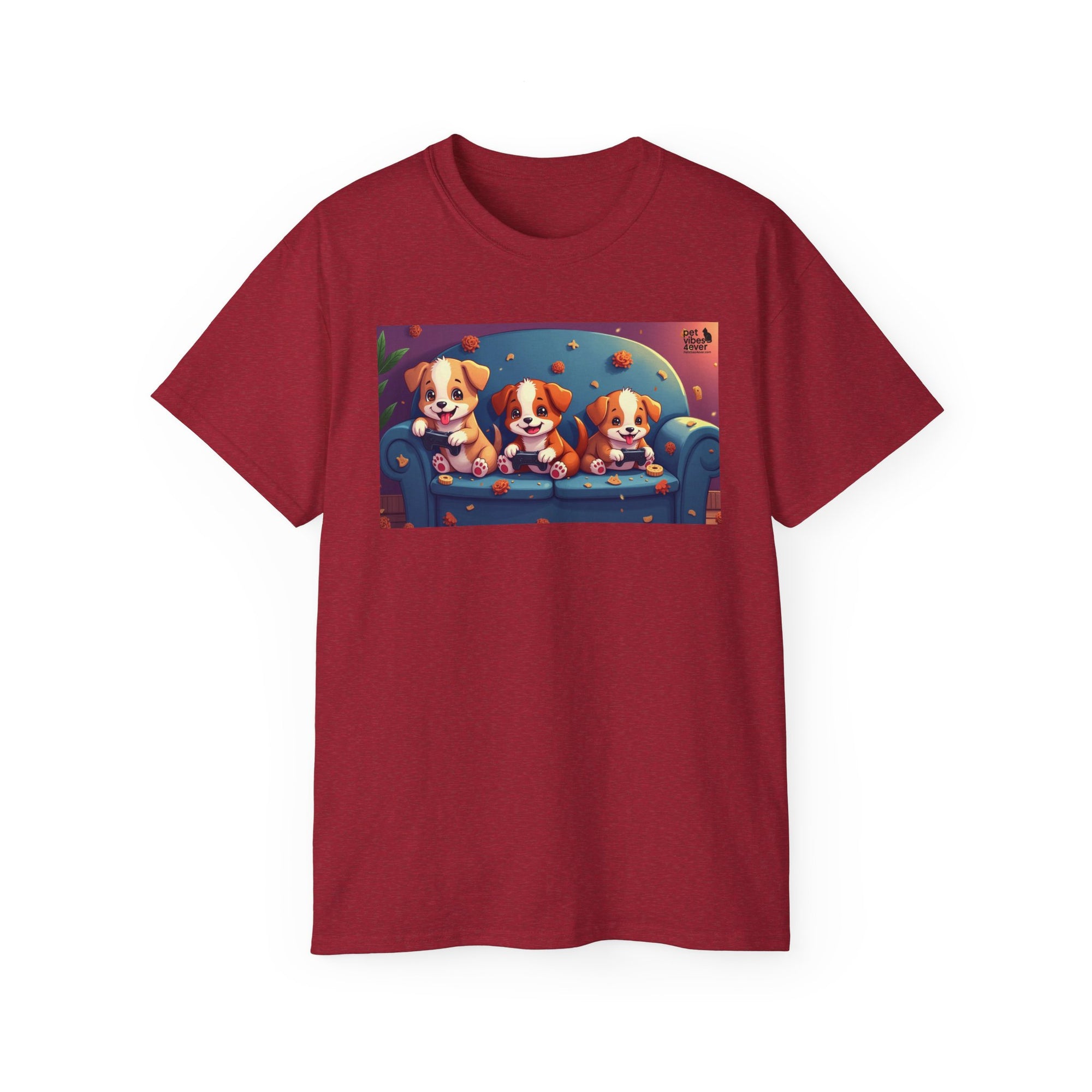 Cute Puppy Friends Unisex Tee, Pet Lover Gift, Dog Themed Shirt, Casual Wear, Animal Lover Apparel