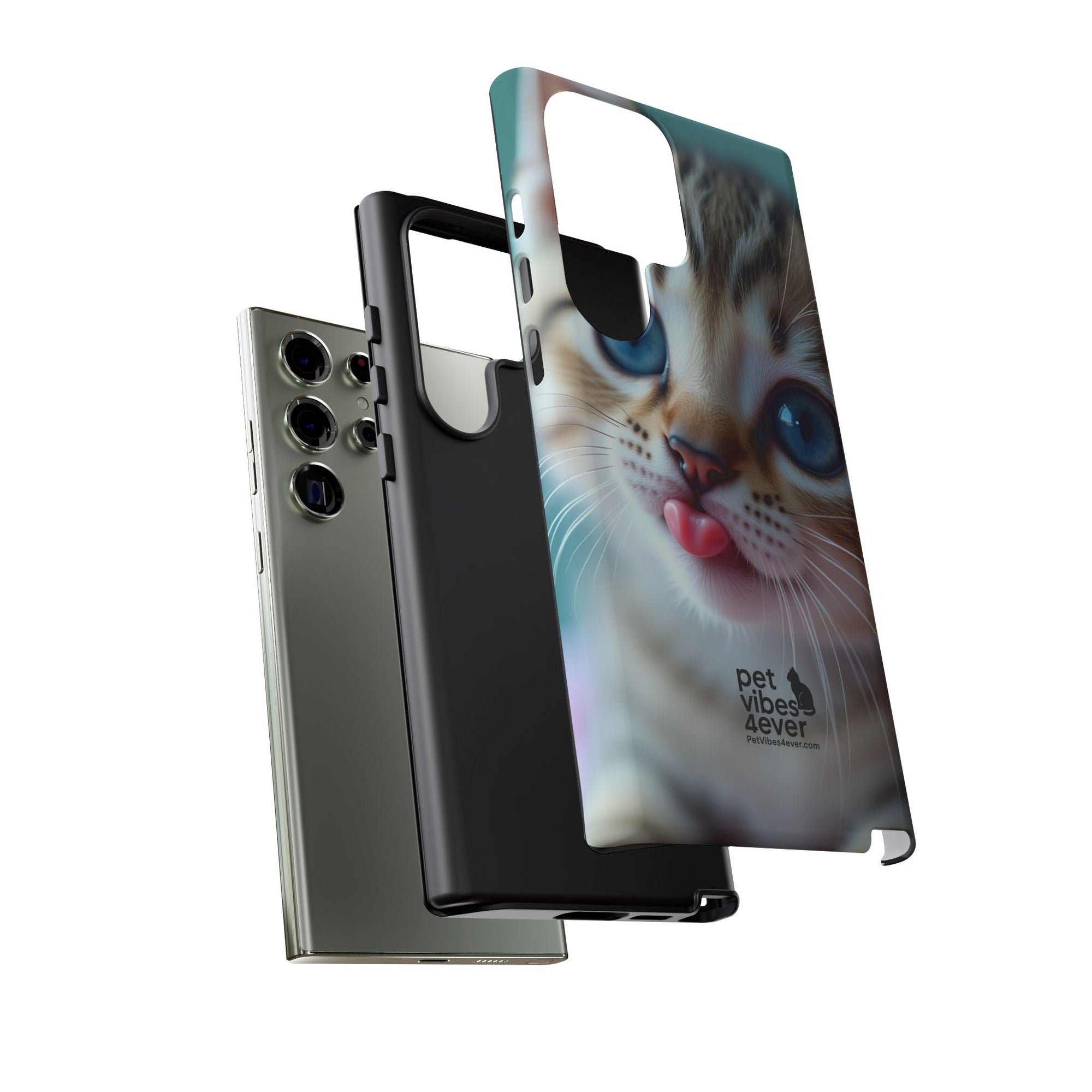 Cute Cat Phone Case, Pet Lover Gift, Durable Phone Cover, Animal Print Case, Cute Kitten Accessory