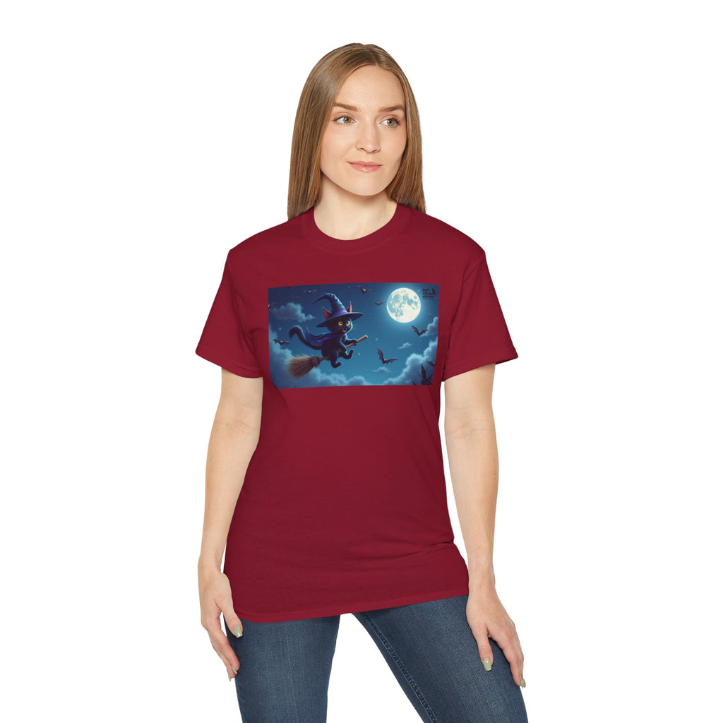 Moonlit Witch Unisex Tee | Spooky Vibes, Halloween Must-Have, Cozy Gift, Comfortable Everyday Wear, Magical Spirit Apparel