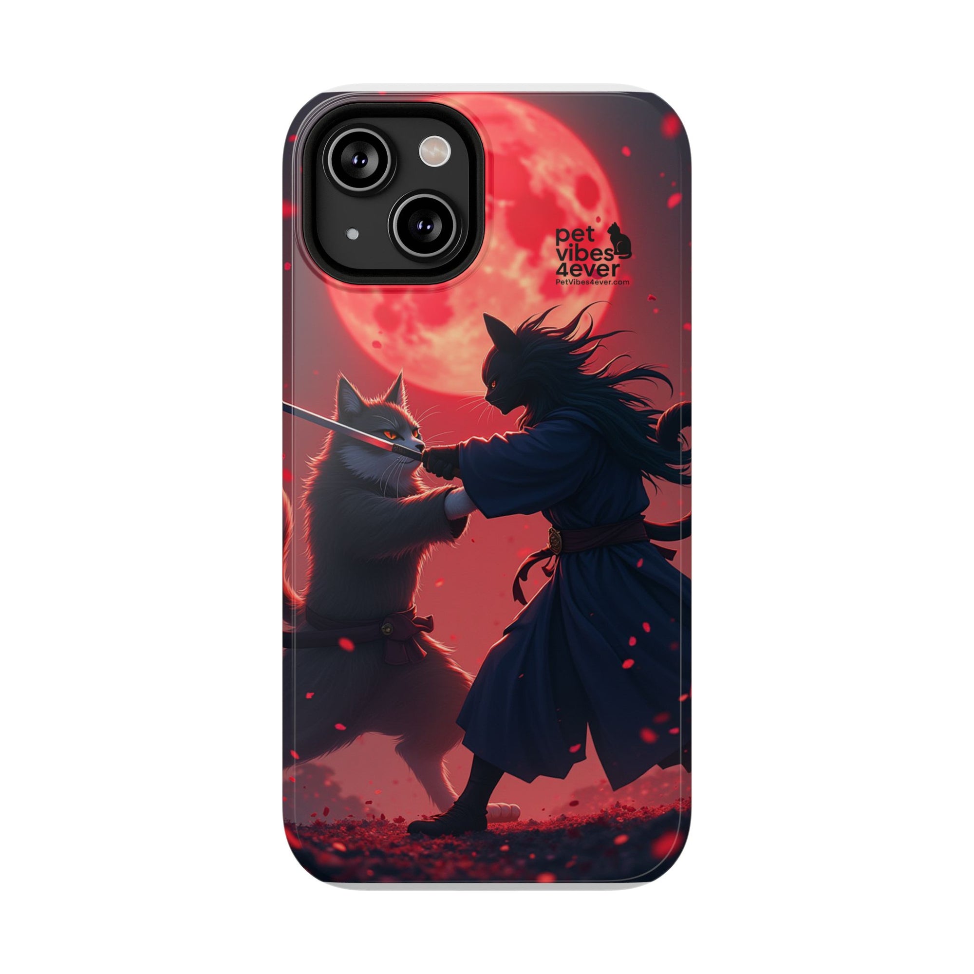 Samurai Cat Phone Case – Impact-Resistant, Pet Lovers, Cool Tech Accessories, Anime Aesthetic, Unique Gifts