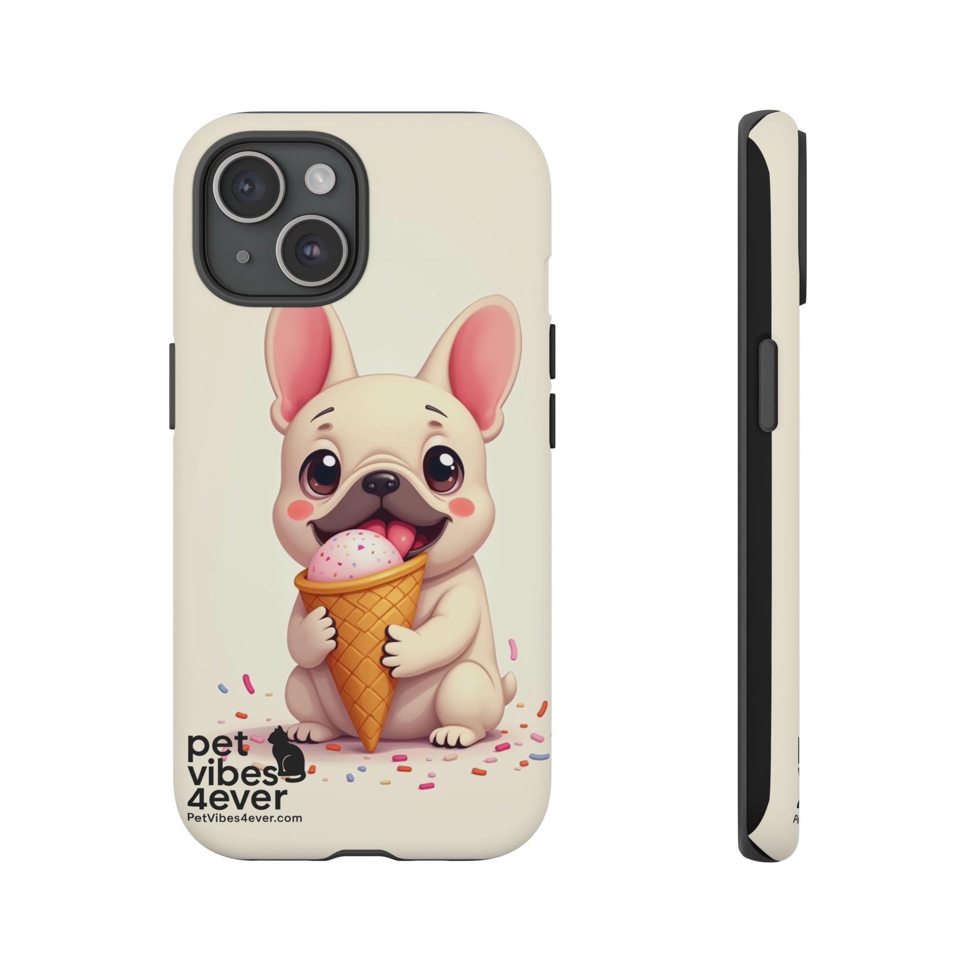 Cute Dog Case, Adorable Puppy Phone Cover, Pet Lover Gift, Ice Cream Design, Fun Accessories for Pet Owners