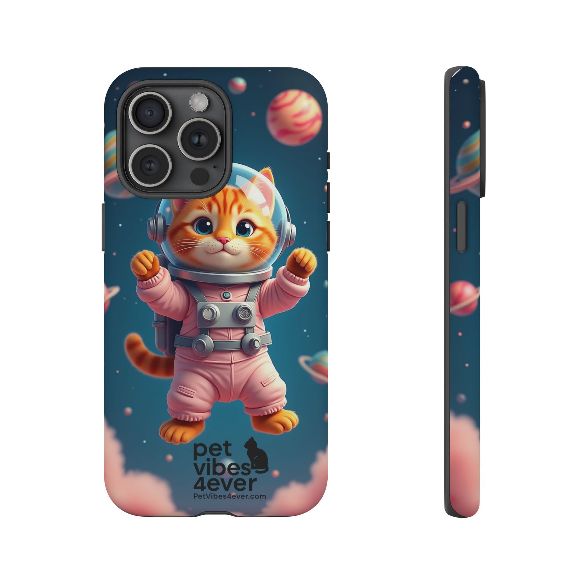 Cute Cat Phone Case, Cat Lovers Gift, Astrological Accessories, Fun Tech Gear, Space Theme Phone Cover