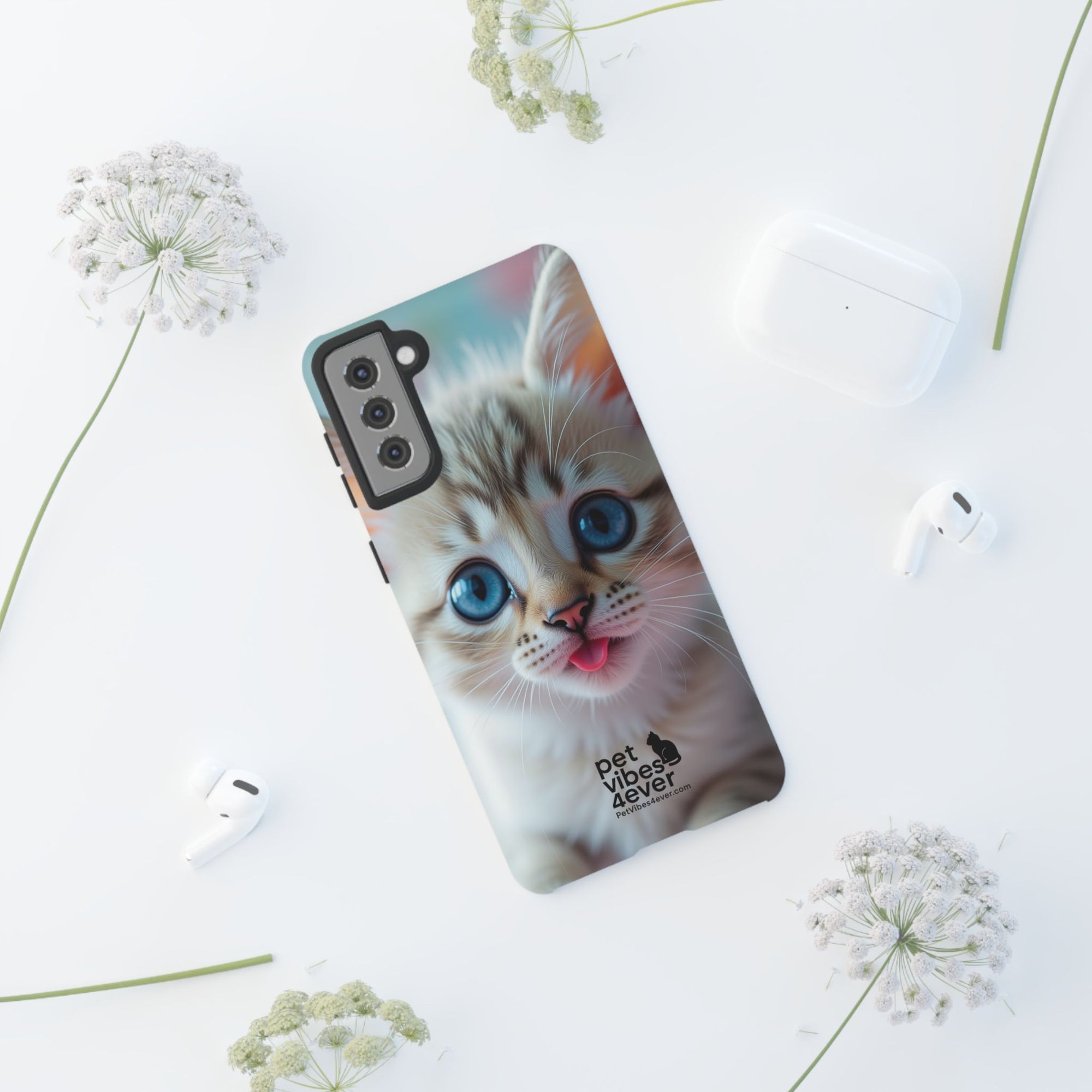 Cute Cat Phone Case with Pet Vibes, Perfect Gift for Cat Lovers, Fun Tech Accessories for Birthdays, Animal Lovers, Kawaii Style