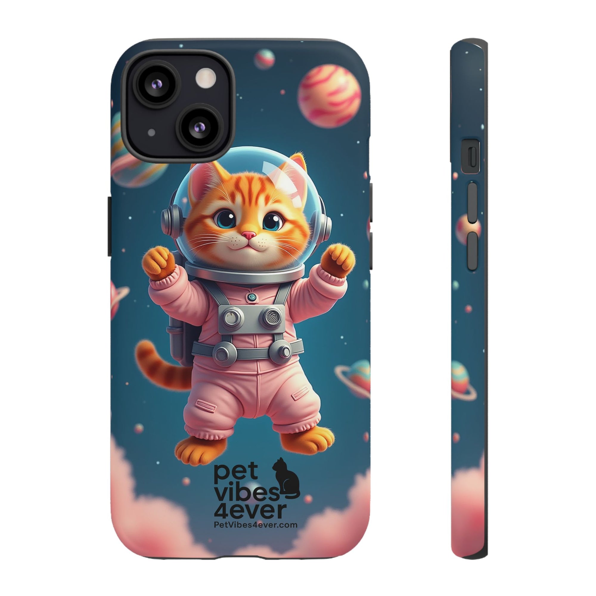 Cute Cat Phone Case, Cat Lovers Gift, Astrological Accessories, Fun Tech Gear, Space Theme Phone Cover