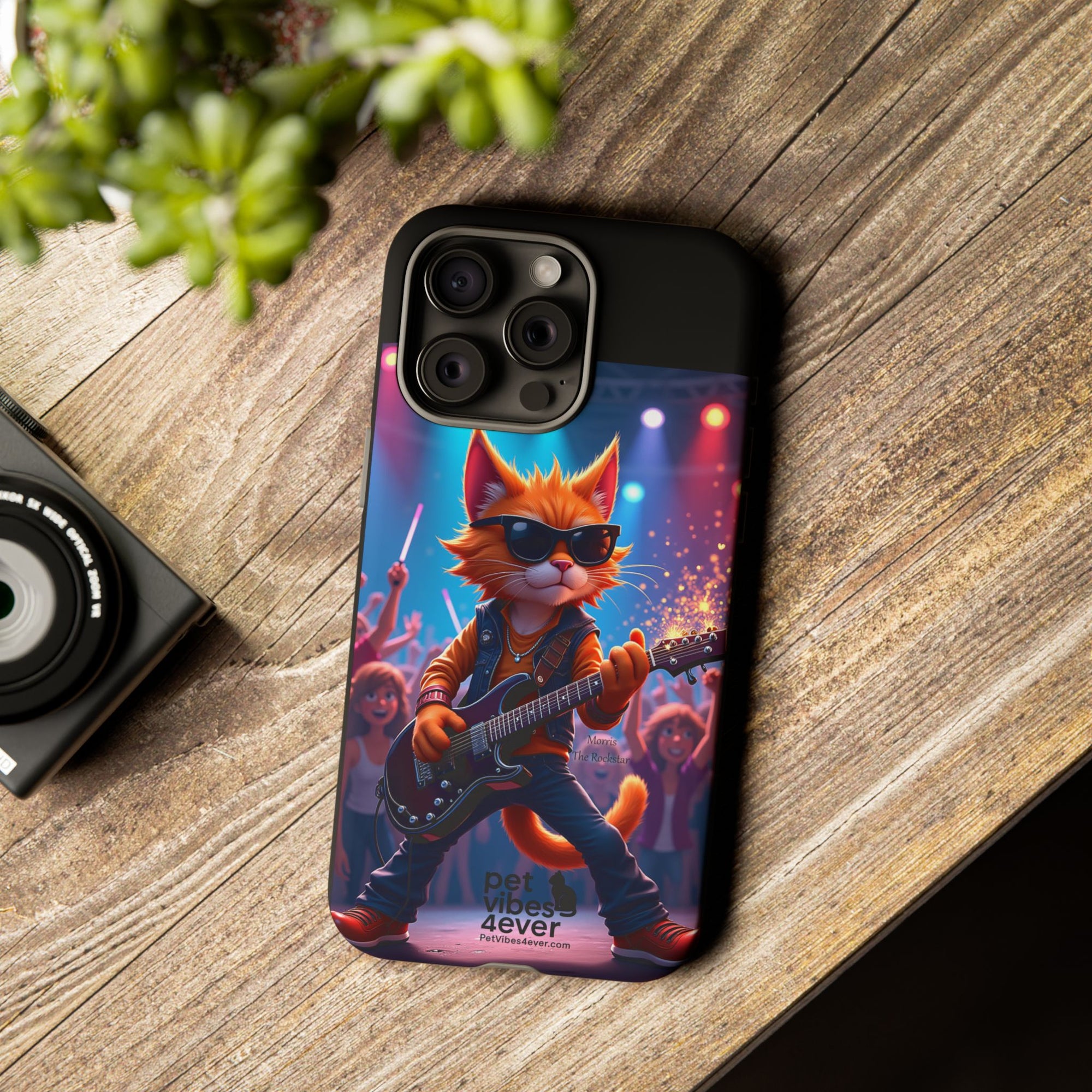 Rocking Cat Phone Case, Fun Cat Phone Cover, Cool Pet Vibes Gift, Music Lover Accessory, Unique Cat Phone Case