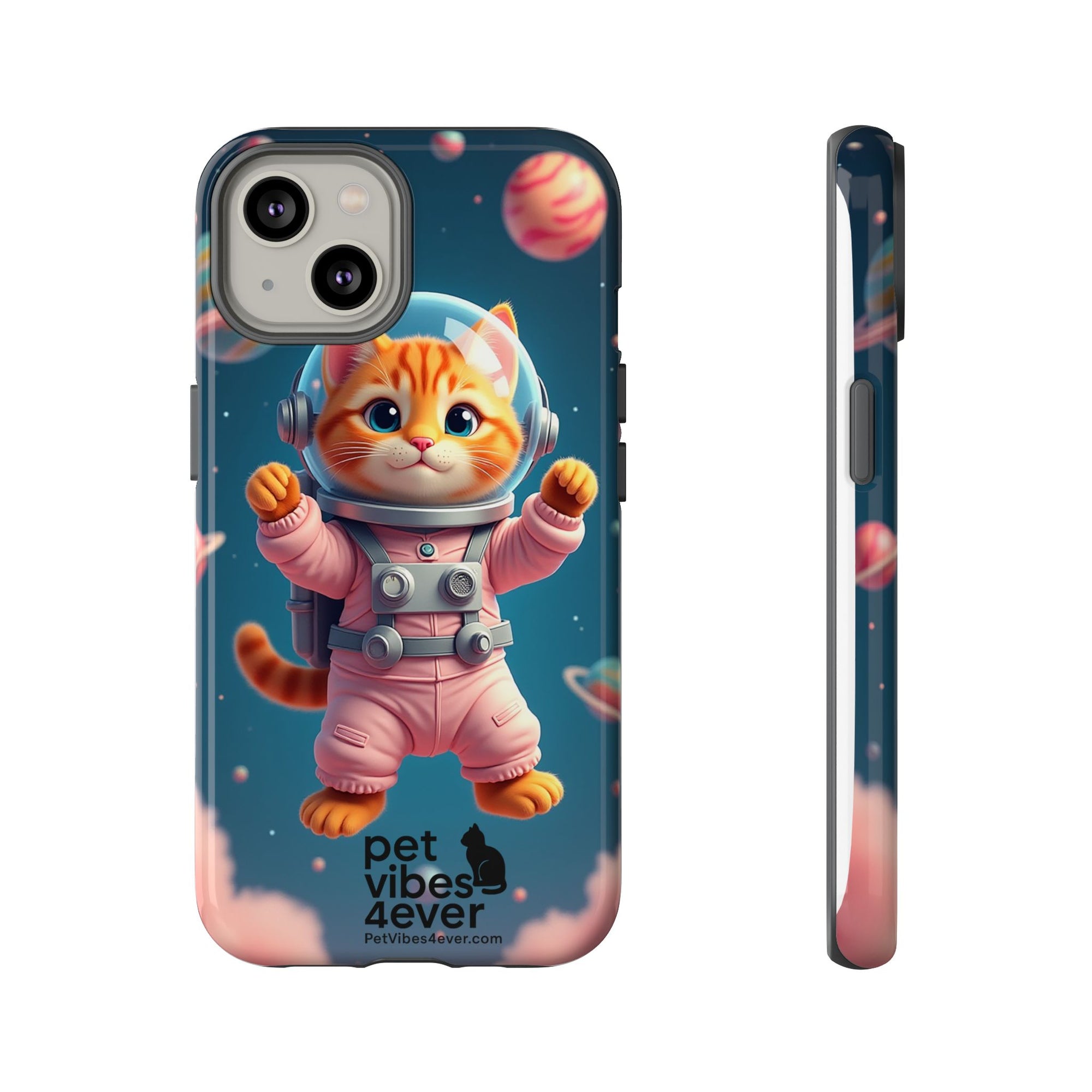 Cute Cat Phone Case, Cat Lovers Gift, Astrological Accessories, Fun Tech Gear, Space Theme Phone Cover