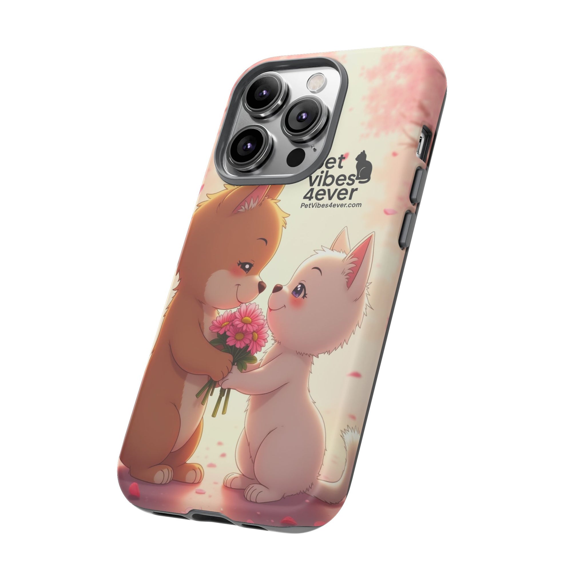 Cute Pet Phone Case, Animal Lovers Gift, Valentine’s Day Present, Custom Phone Cover, Happy Couple Design, Pet Vibes Forever