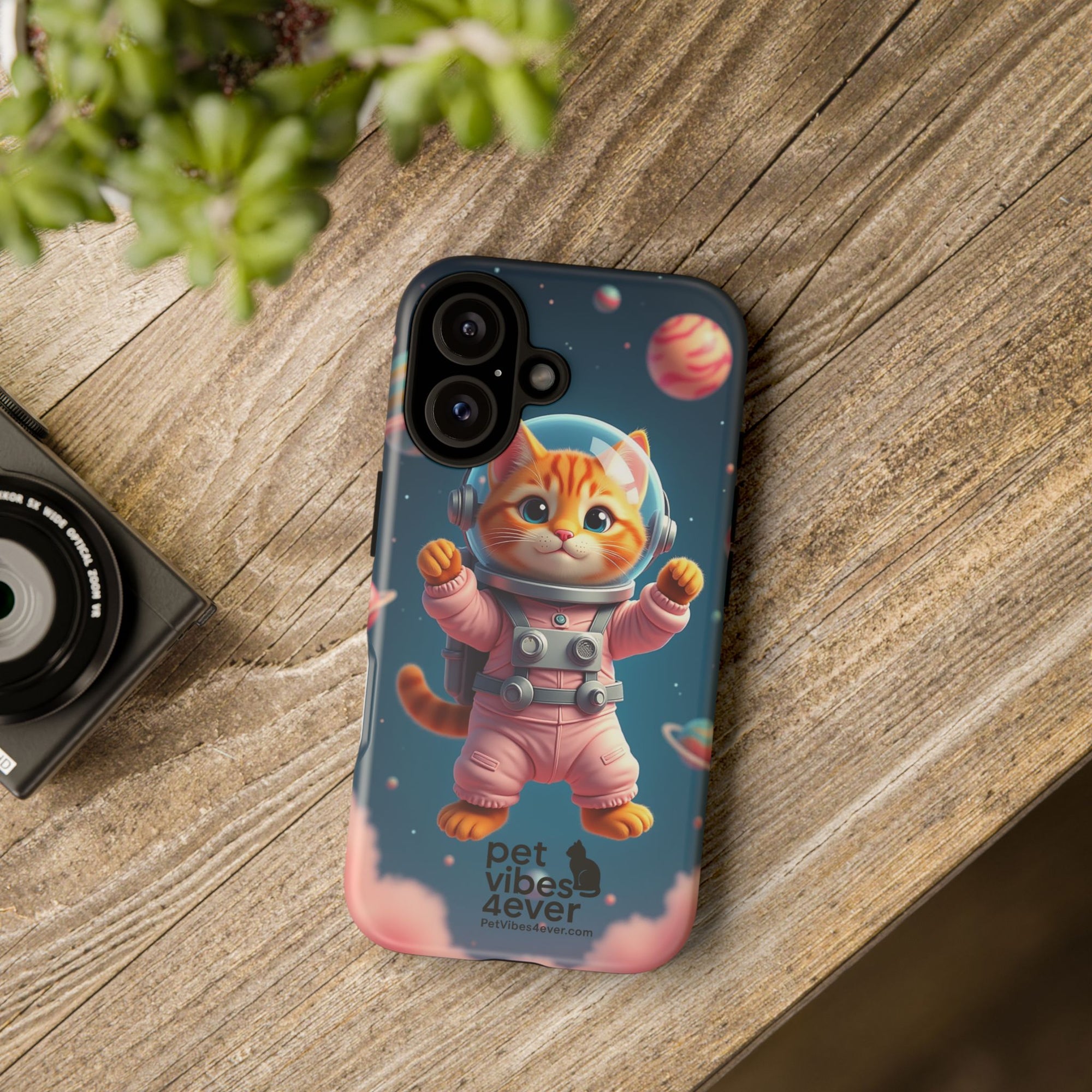 Cute Cat Phone Case, Cat Lovers Gift, Astrological Accessories, Fun Tech Gear, Space Theme Phone Cover