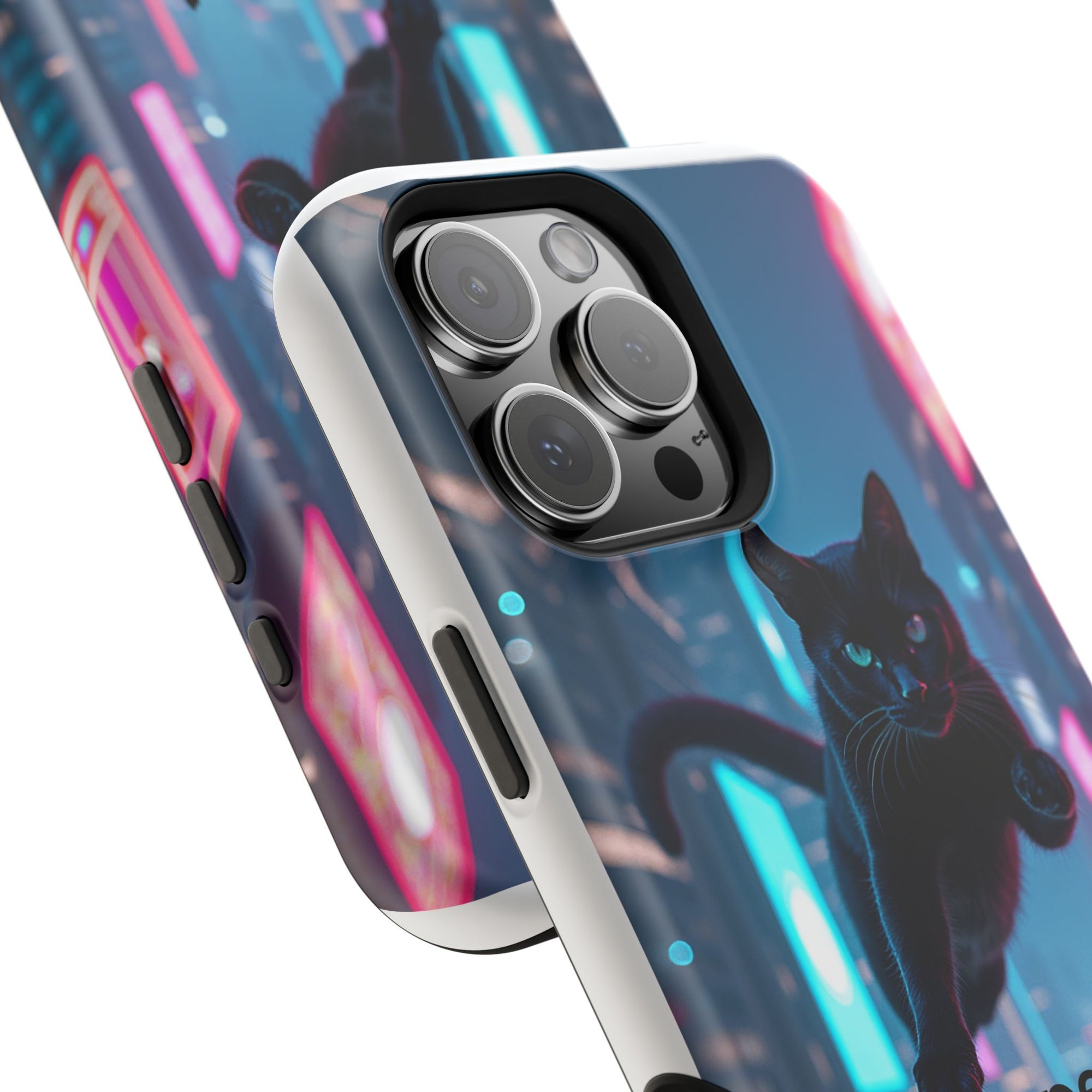 Cat-Themed Phone Case with Pet Vibes Design, Impact-Resistant Phone Case, Gift for Cat Lovers, Cute Pet Merchandise, Stylish Phone Accessory