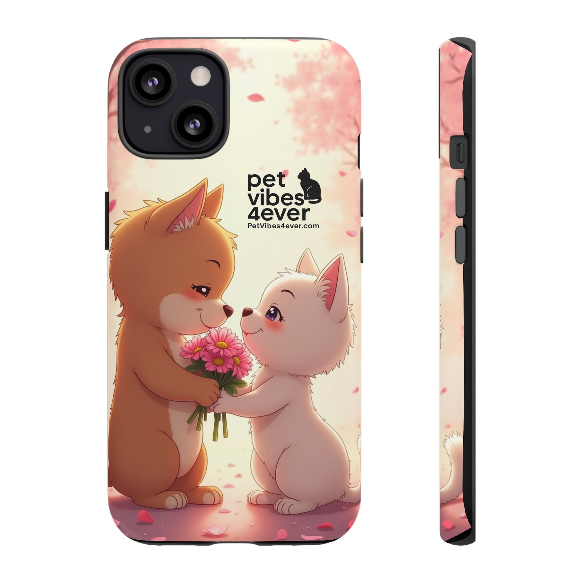 Cute Pet Phone Case, Animal Lovers Gift, Valentine’s Day Present, Custom Phone Cover, Happy Couple Design, Pet Vibes Forever