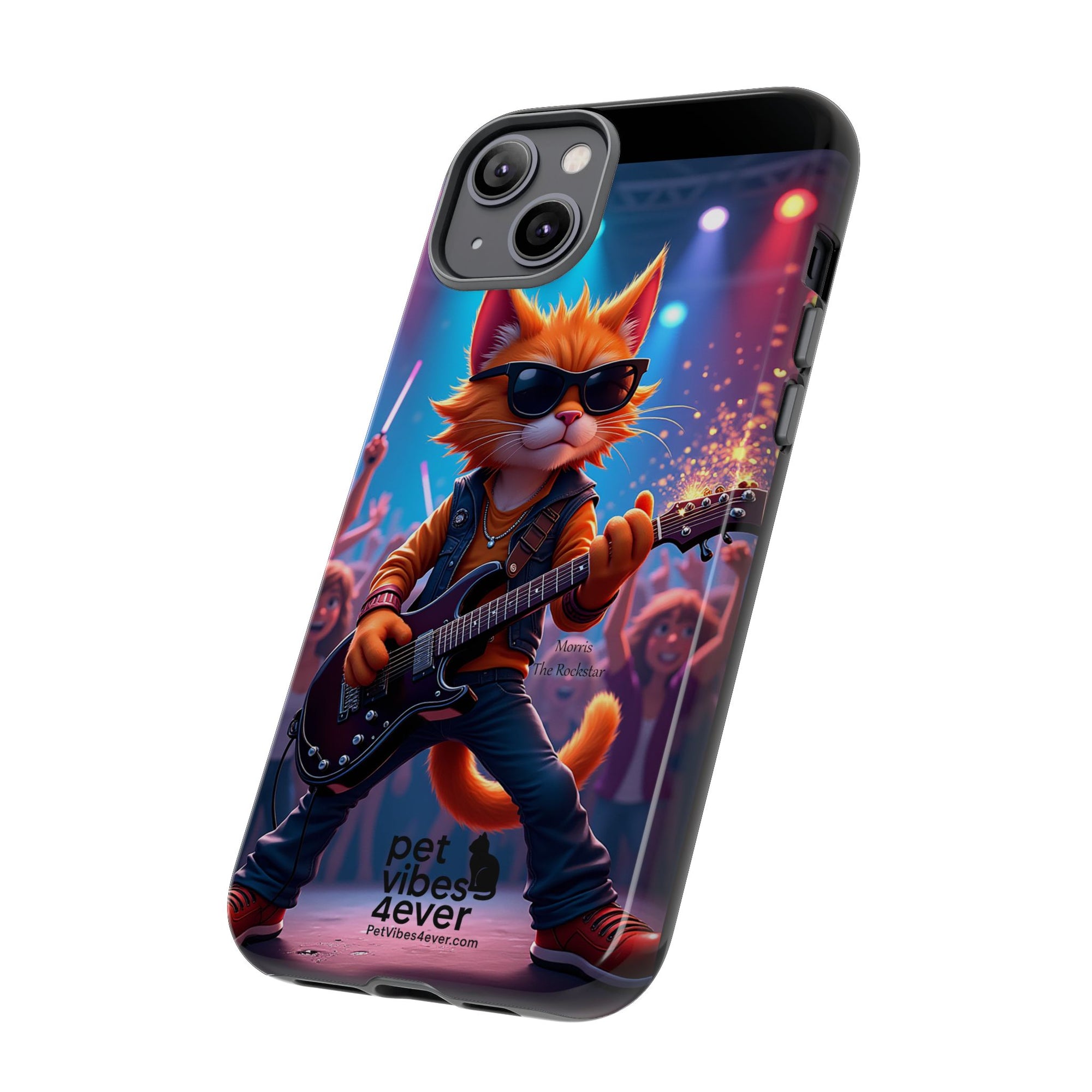 Rocking Cat Phone Case, Fun Cat Phone Cover, Cool Pet Vibes Gift, Music Lover Accessory, Unique Cat Phone Case