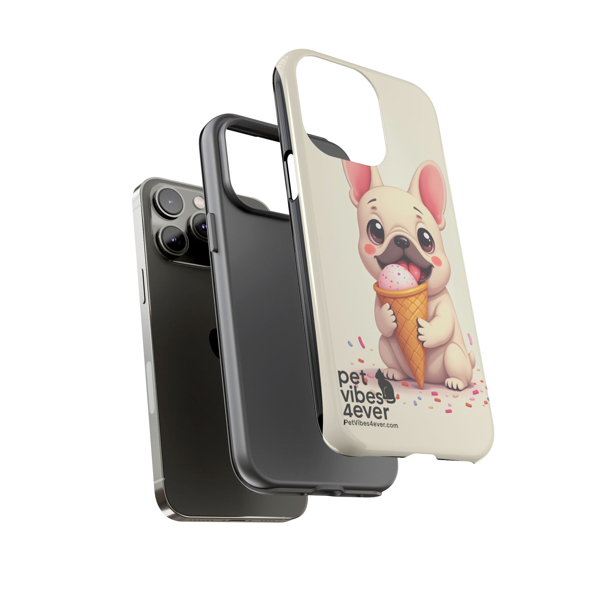 Cute Dog Case, Adorable Puppy Phone Cover, Pet Lover Gift, Ice Cream Design, Fun Accessories for Pet Owners