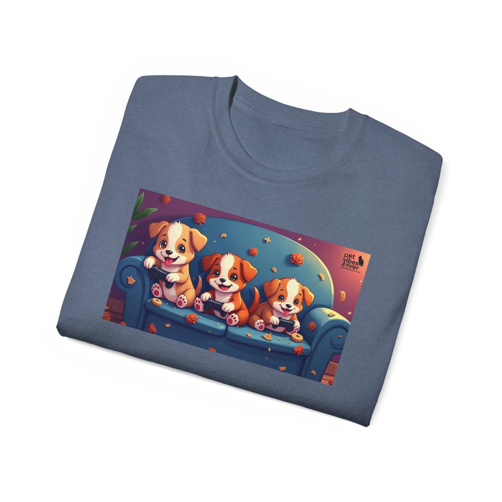 Cute Puppy Friends Unisex Tee, Pet Lover Gift, Dog Themed Shirt, Casual Wear, Animal Lover Apparel