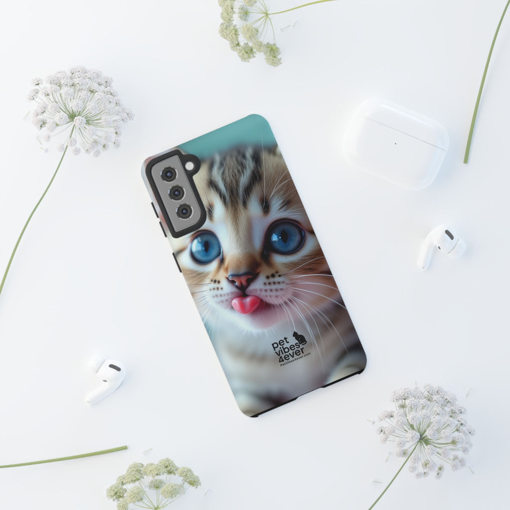 Cute Cat Phone Case, Pet Lover Gift, Durable Phone Cover, Animal Print Case, Cute Kitten Accessory