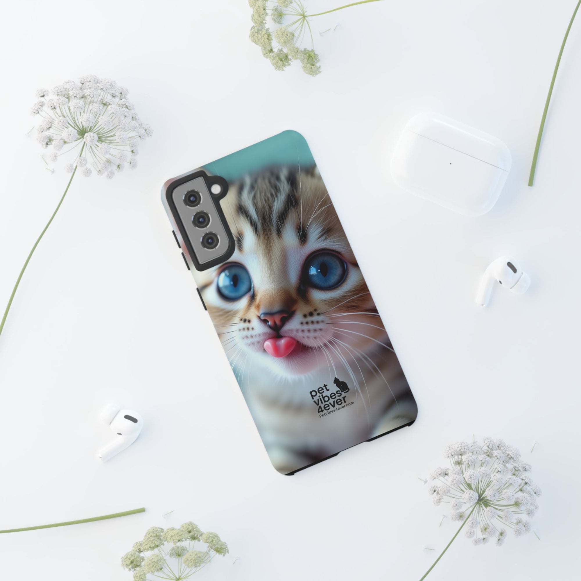 Cute Cat Phone Case, Pet Lover Gift, Durable Phone Cover, Animal Print Case, Cute Kitten Accessory