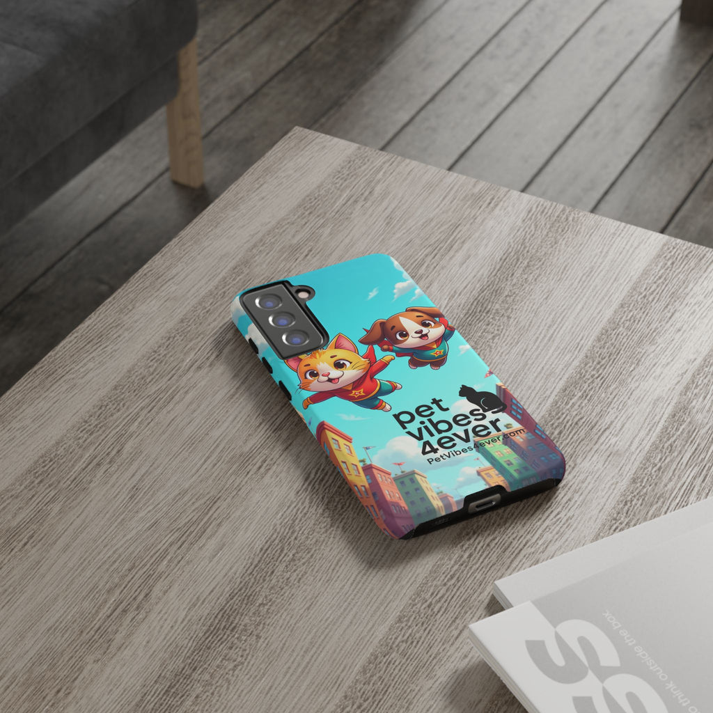 Pet Vibes Forever Tough Phone Cases, Cute Dog and Cat Design, Pet Lover Gift, Fun Phone Accessory, Animal Theme Decor