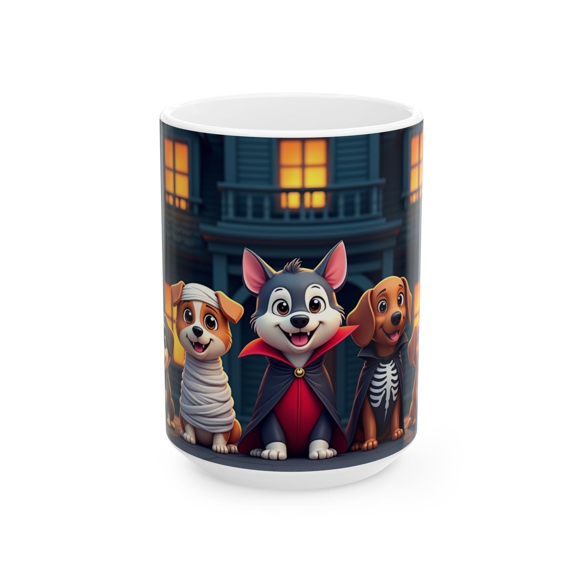 Halloween Dog Lovers Mug, Cute Canine Gift, Pet Owner Coffee Cup, Trick or Treat Drinkware, Spooky Pet Mug
