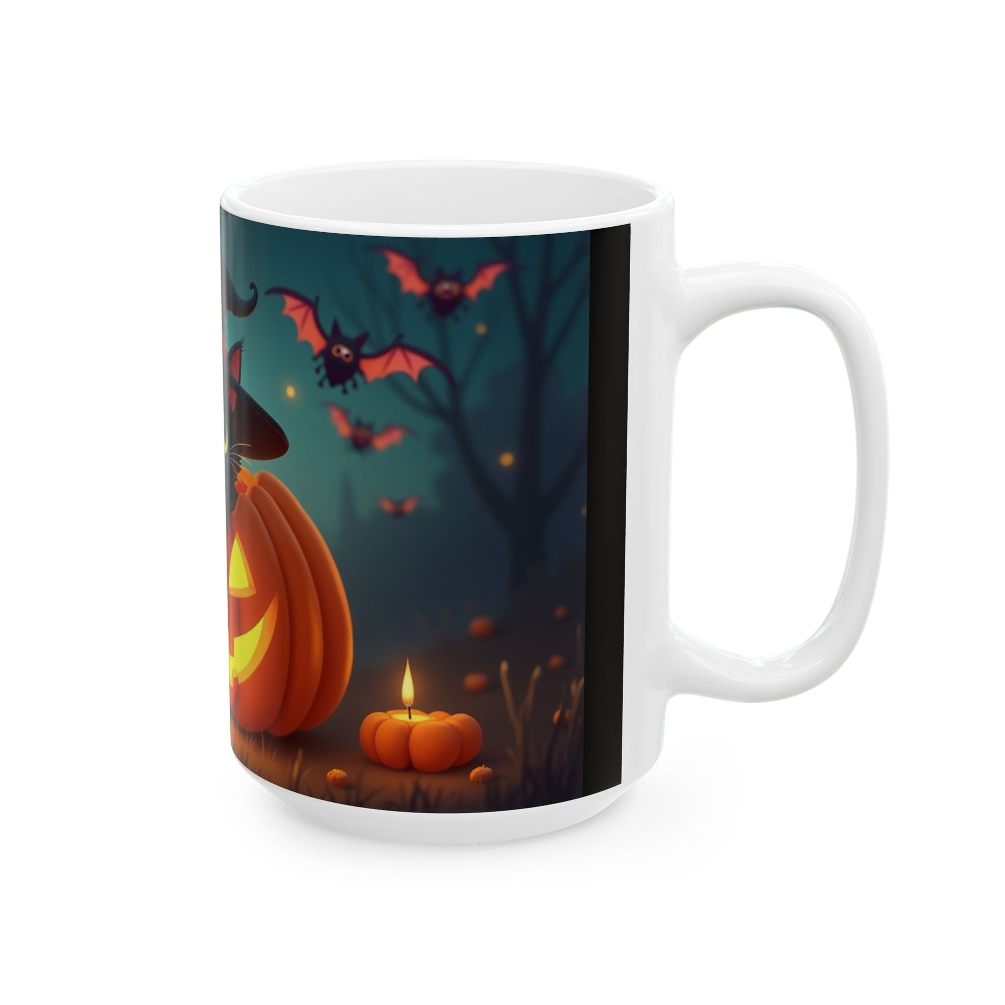 Halloween Cat Ceramic Mug, Cute Black Cat Mug, Pumpkin Mug, Seasonal Drinkware, Halloween Gift, Cozy Fall Decor