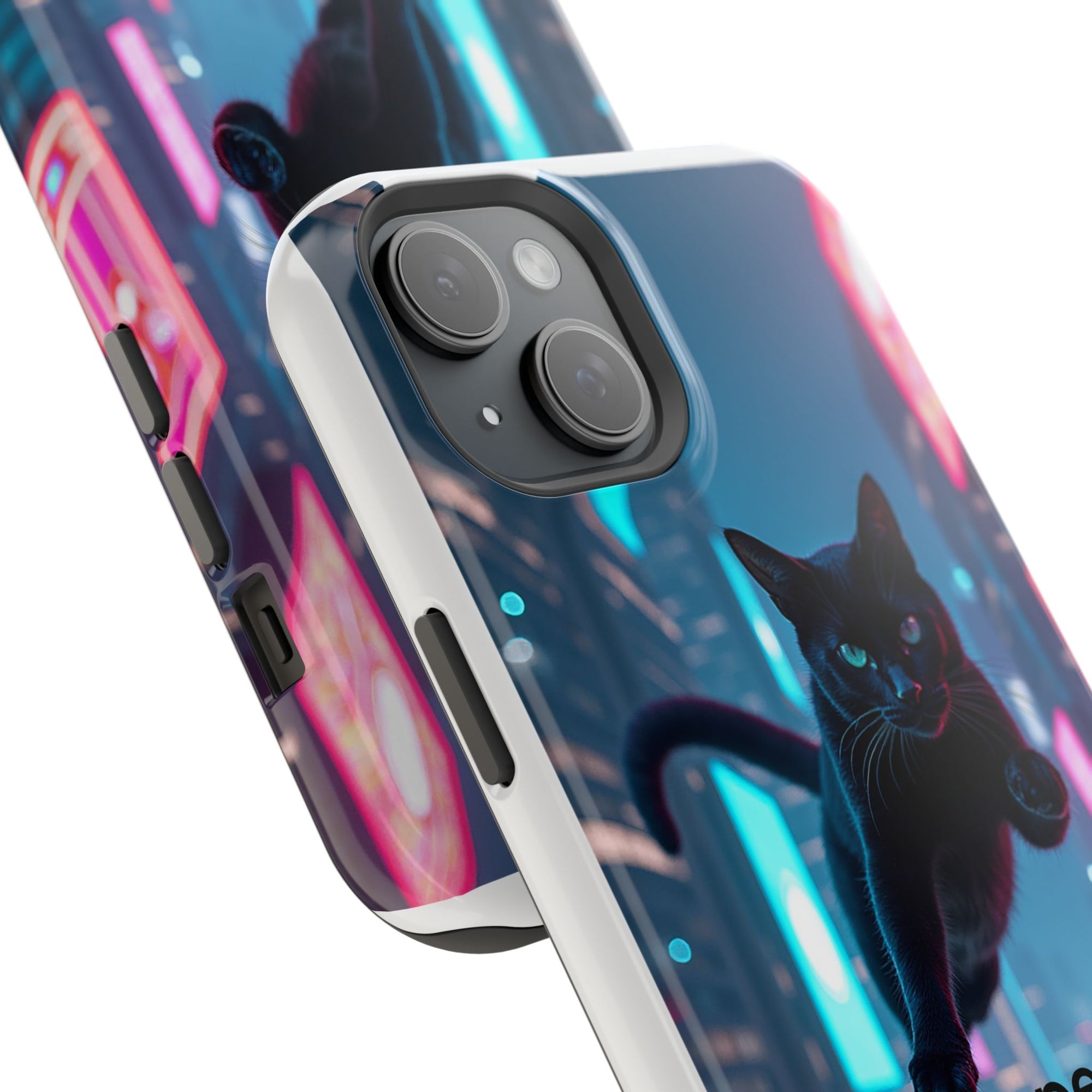 Cat-Themed Phone Case with Pet Vibes Design, Impact-Resistant Phone Case, Gift for Cat Lovers, Cute Pet Merchandise, Stylish Phone Accessory