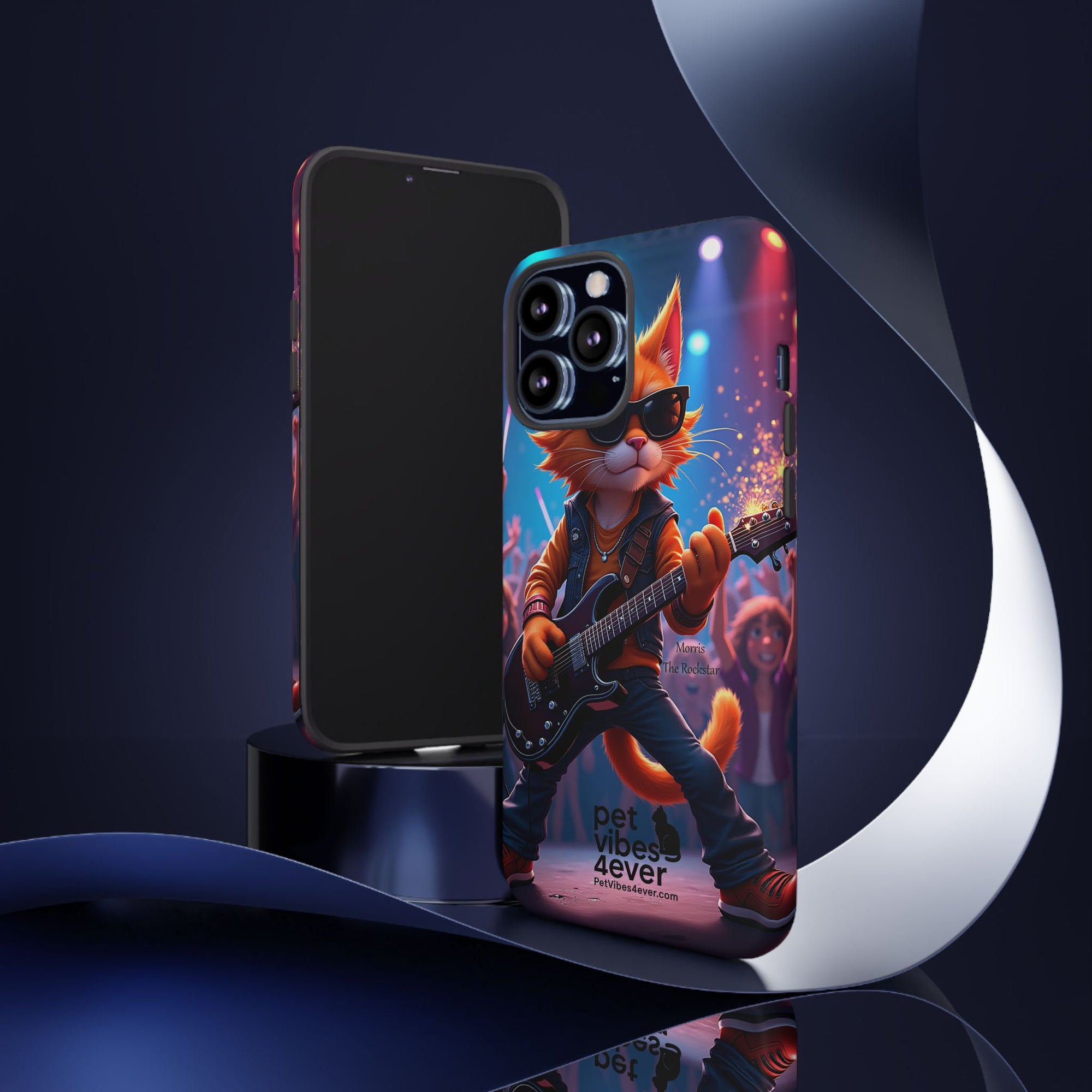 Rocking Cat Phone Case, Fun Cat Phone Cover, Cool Pet Vibes Gift, Music Lover Accessory, Unique Cat Phone Case