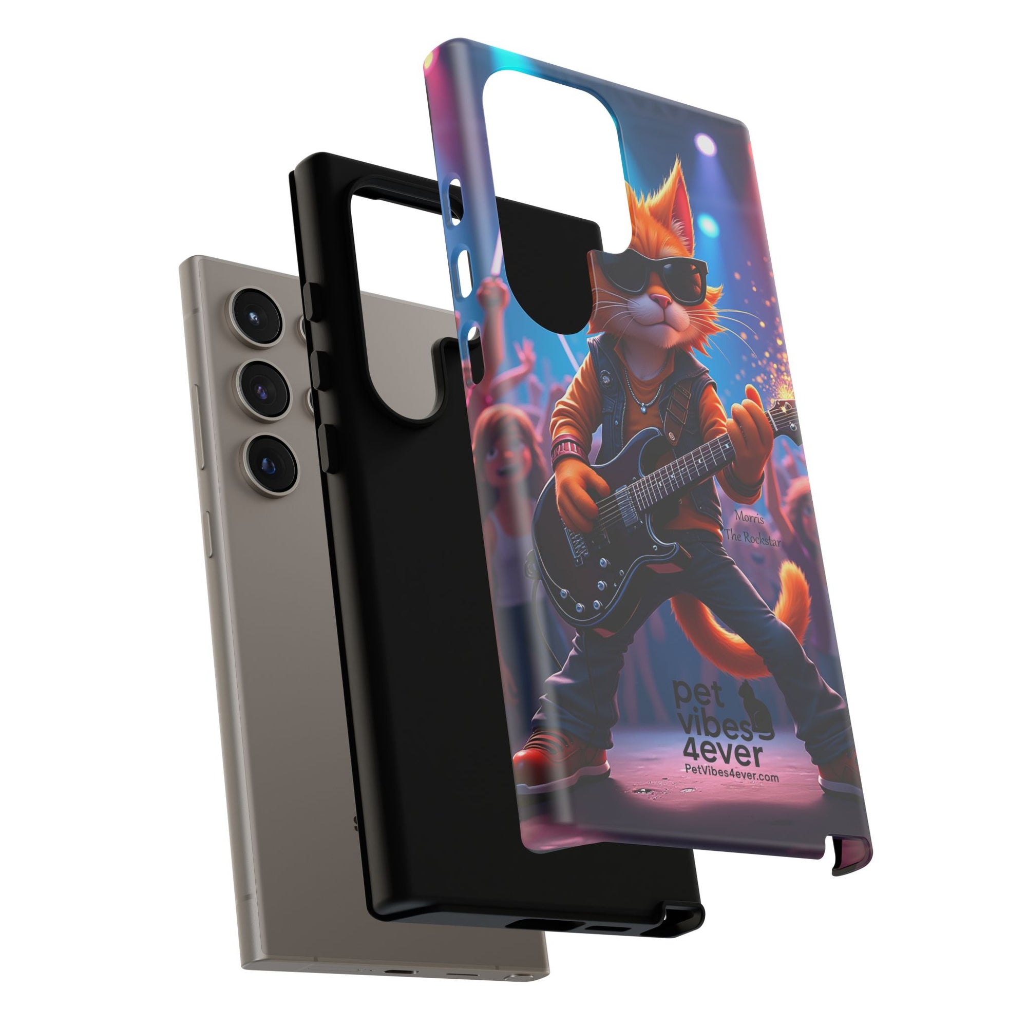 Guitar Cat Phone Case | Fun Pet Vibes | Unique Gift for Cat Lovers, Music Fans, Pet Owners, Birthday, Holidays, Personal Use