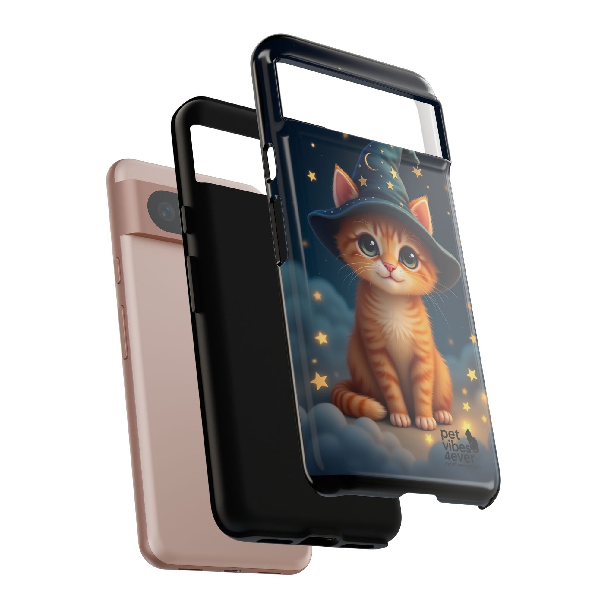 Cat-Themed Phone Case, Cute Cat Case, Pet Lover Gift, Kawaii Phone Accessory, Celestial Cat Design, Stylish Gadget Protector