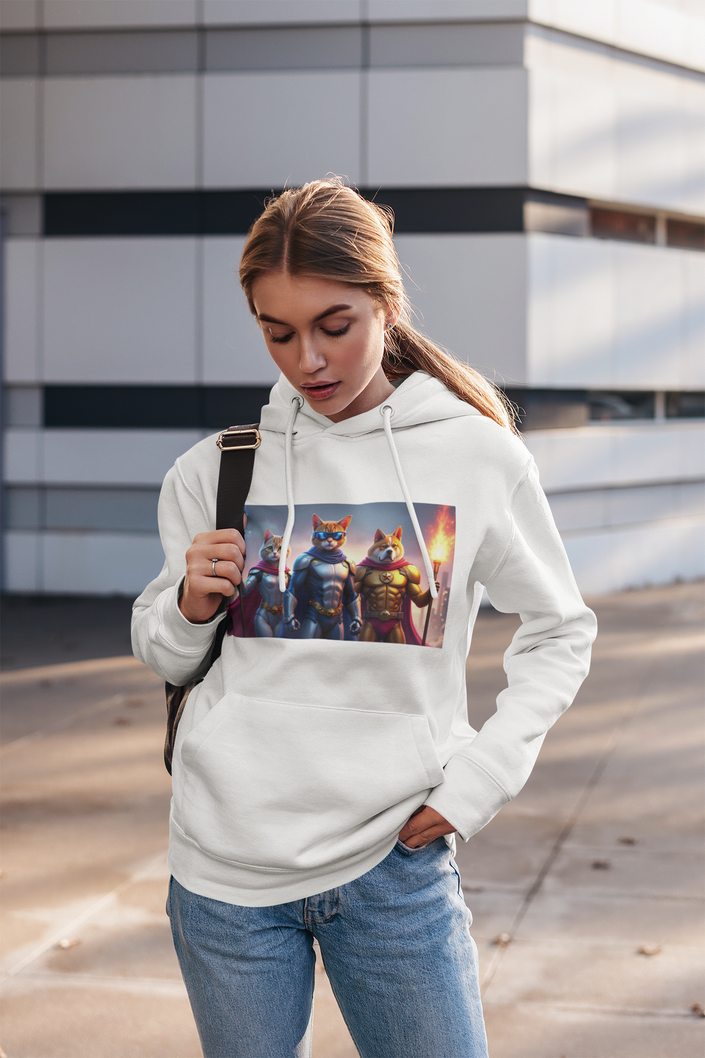 Epic Feline Warriors Hoodie | Unisex Heavy Blend™ Hooded Sweatshirt | Cosplay, Gift, Cat Lover, Graphic Tee, Casual Wear