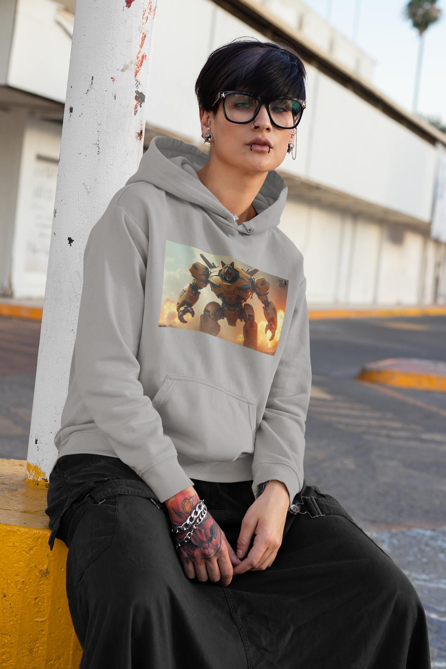 Mecha Cat Hooded Sweatshirt