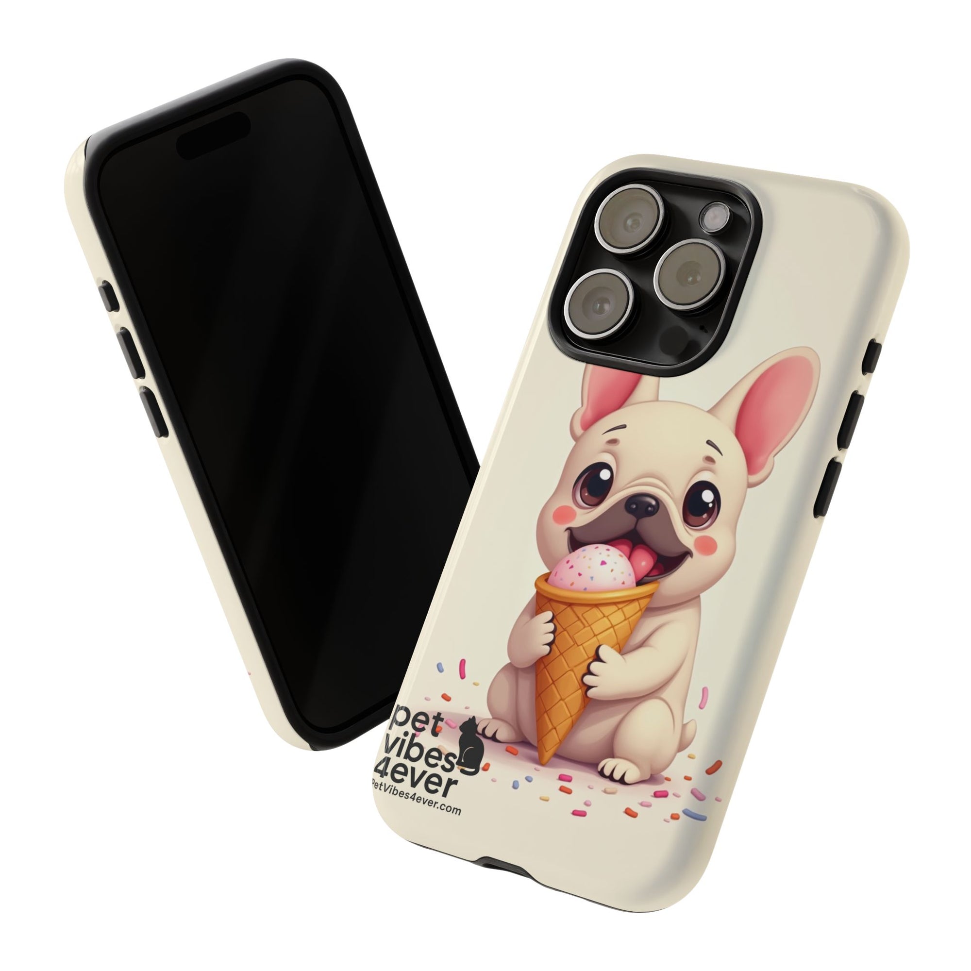 Cute Dog Case, Adorable Puppy Phone Cover, Pet Lover Gift, Ice Cream Design, Fun Accessories for Pet Owners