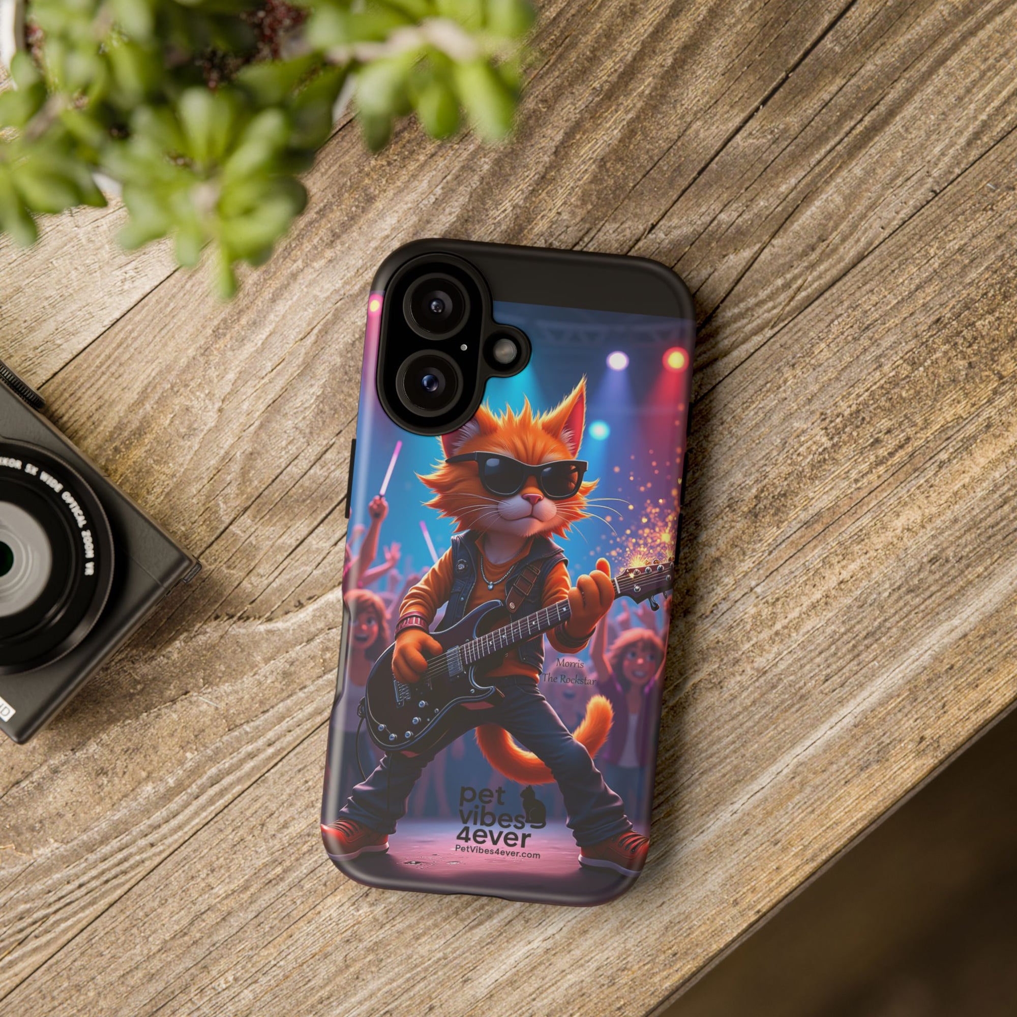 Rocking Cat Phone Case, Fun Cat Phone Cover, Cool Pet Vibes Gift, Music Lover Accessory, Unique Cat Phone Case