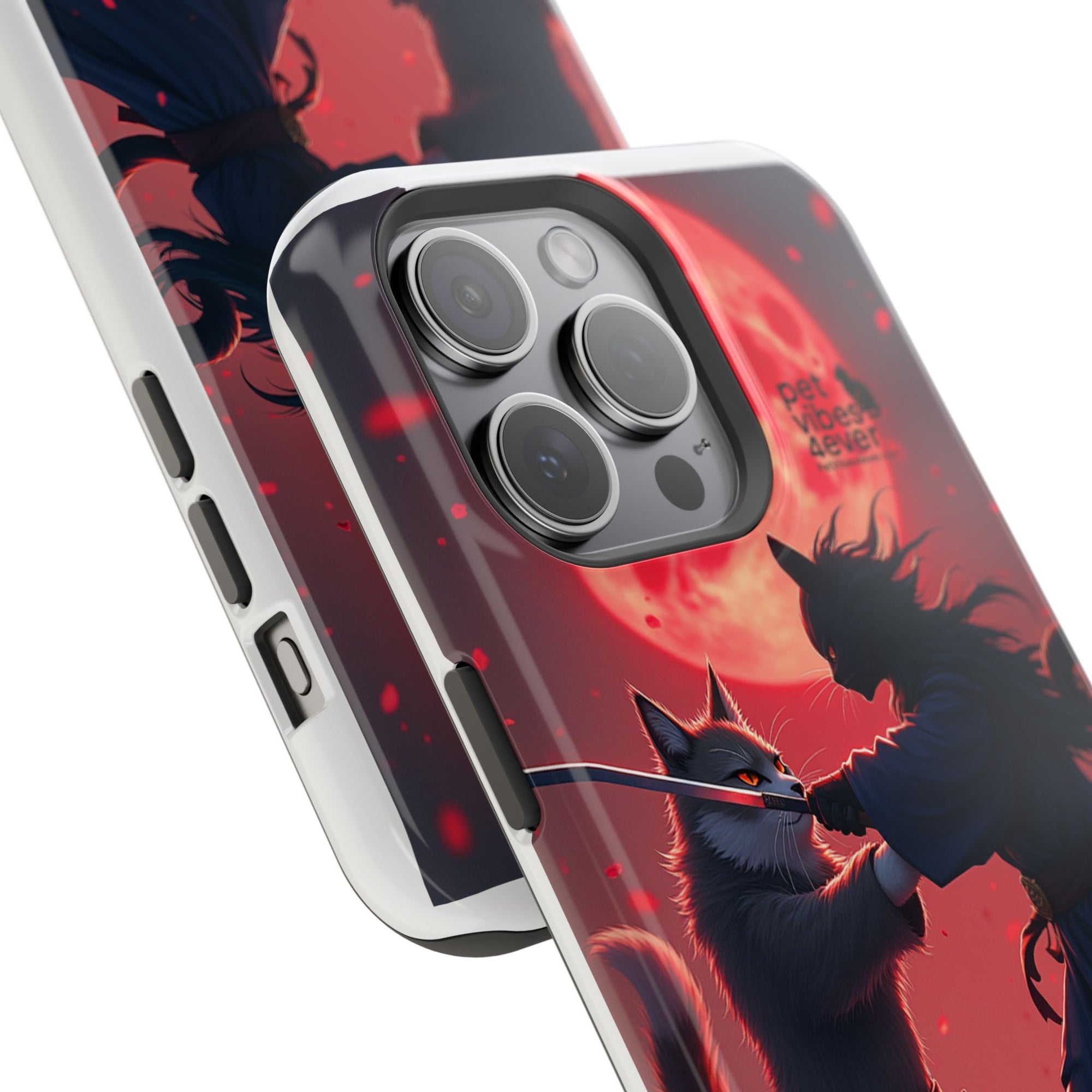 Samurai Cat Phone Case – Impact-Resistant, Pet Lovers, Cool Tech Accessories, Anime Aesthetic, Unique Gifts