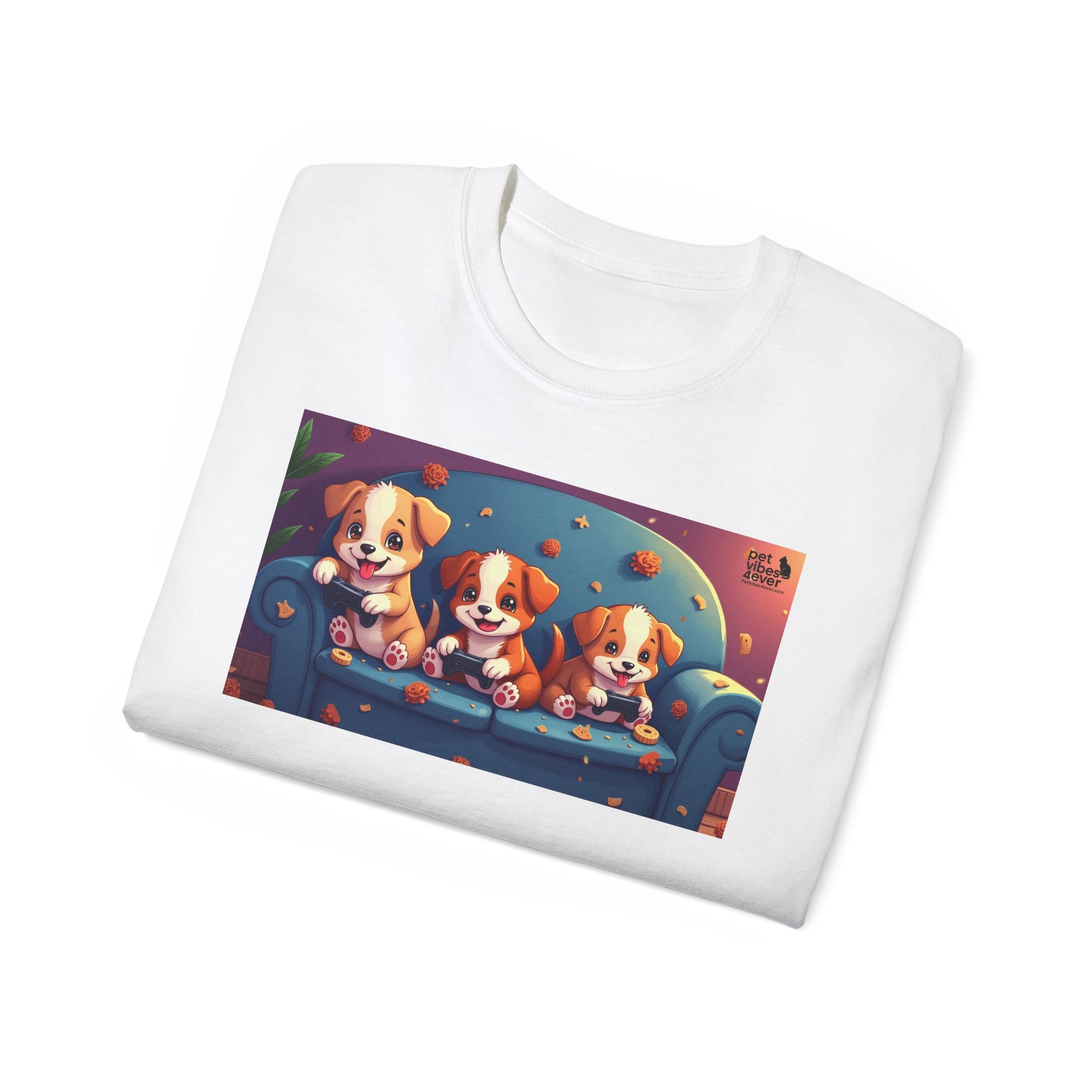 Cute Puppy Friends Unisex Tee, Pet Lover Gift, Dog Themed Shirt, Casual Wear, Animal Lover Apparel