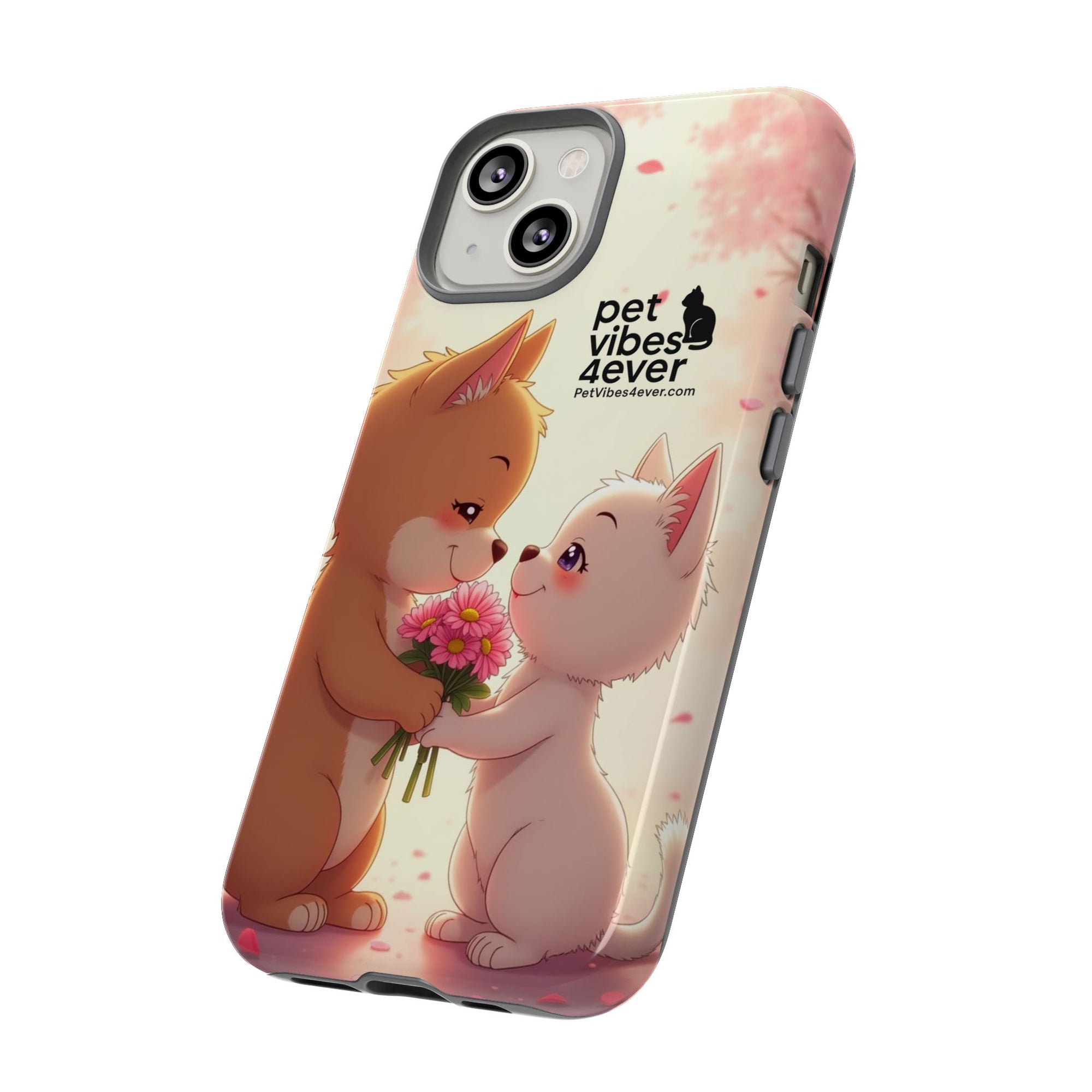 Cute Pet Phone Case, Animal Lovers Gift, Valentine’s Day Present, Custom Phone Cover, Happy Couple Design, Pet Vibes Forever