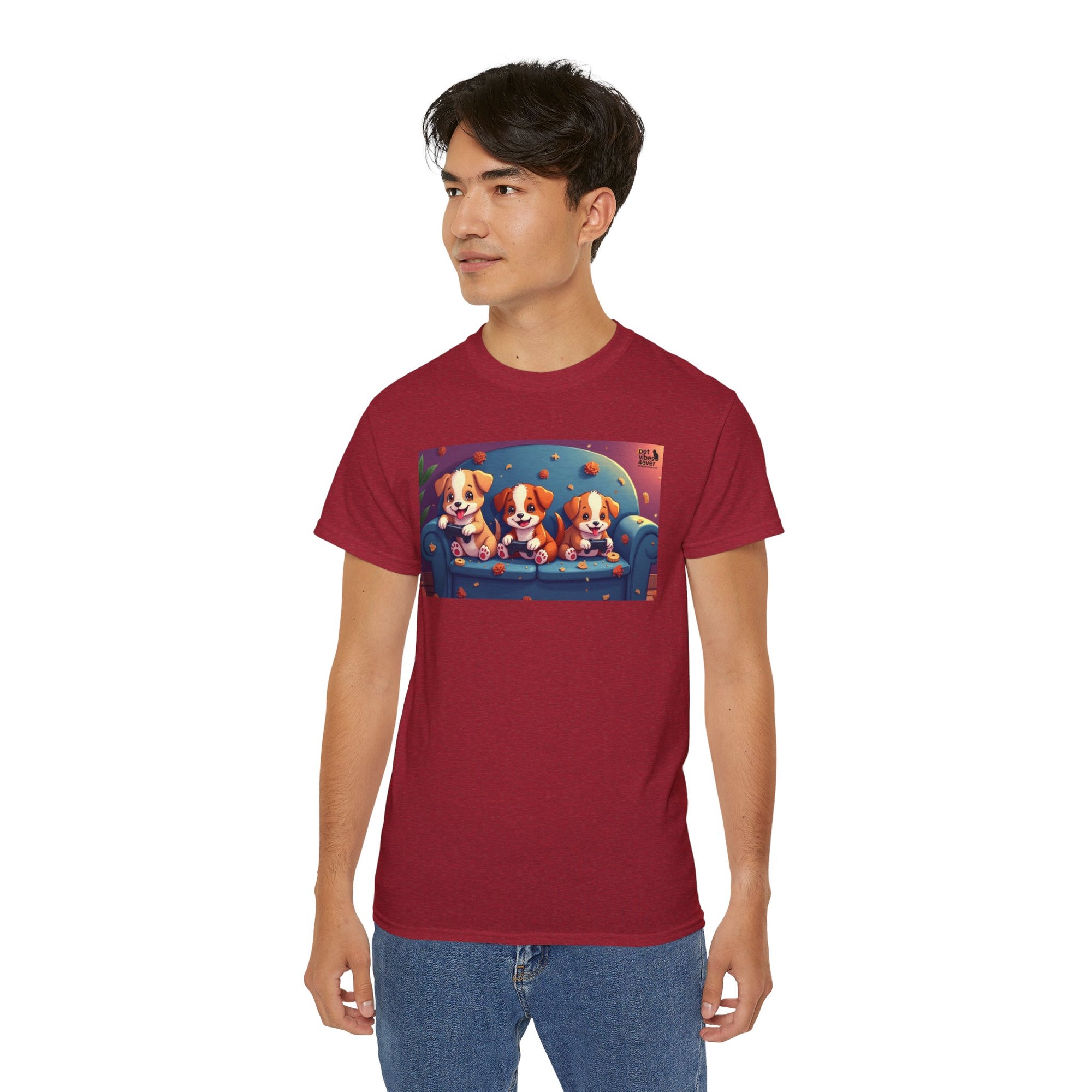 Cute Puppy Friends Unisex Tee, Pet Lover Gift, Dog Themed Shirt, Casual Wear, Animal Lover Apparel