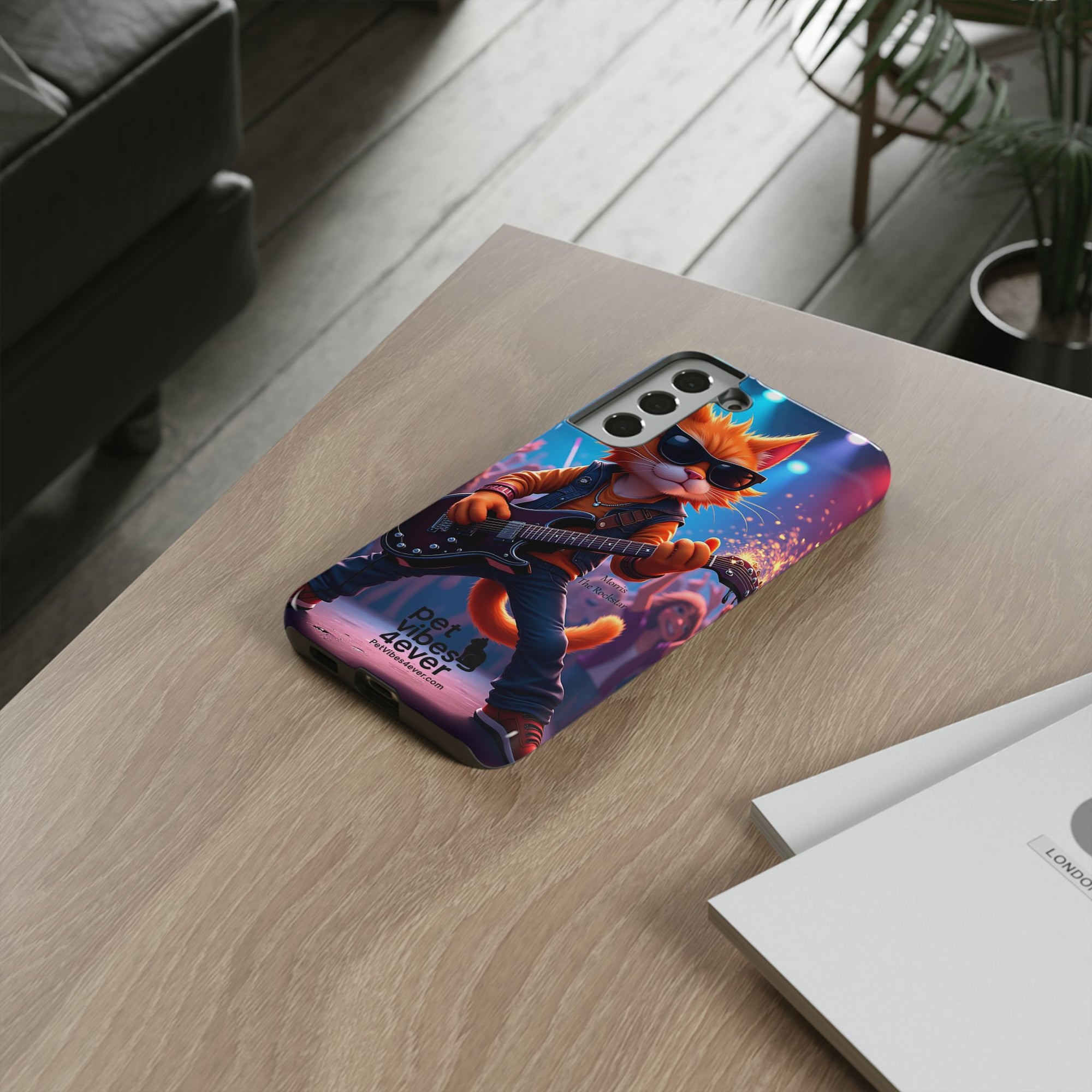 Guitar Cat Phone Case | Fun Pet Vibes | Unique Gift for Cat Lovers, Music Fans, Pet Owners, Birthday, Holidays, Personal Use