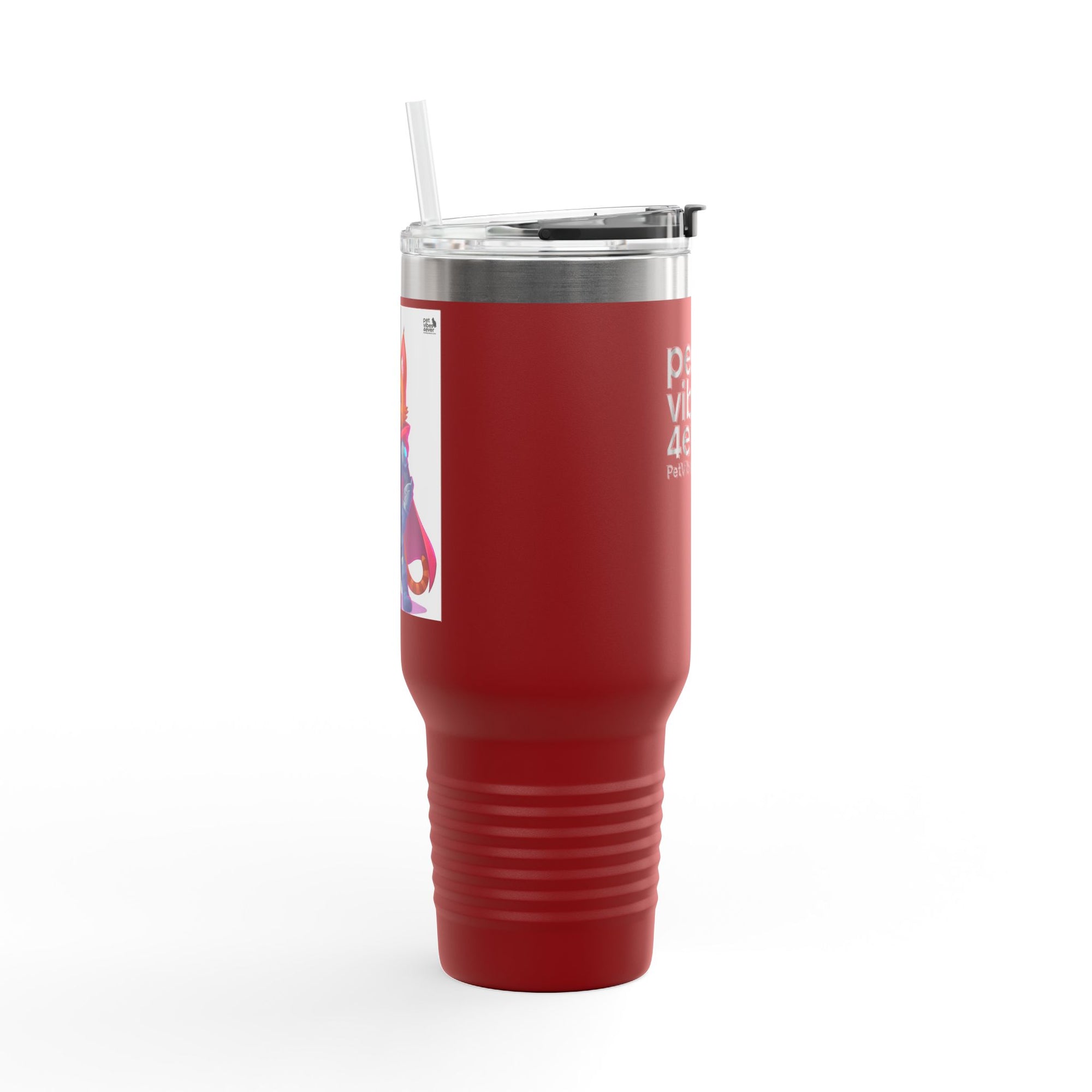 Pet Vibes Insulated Travel Mug 40oz | Stylish Pet Lover Gift | Reusable Cups for Coffee, Tea, Outdoor Adventures, Eco-Friendly Drinkware