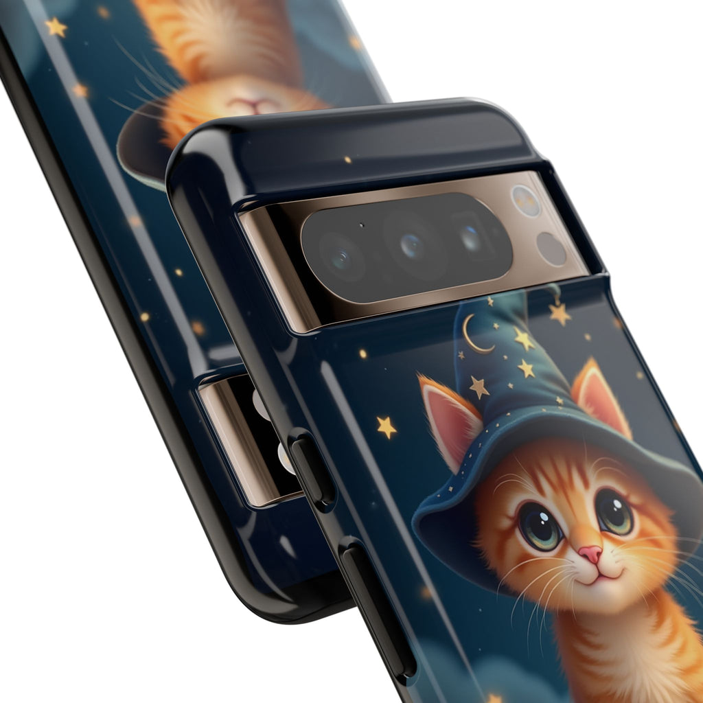 Cat-Themed Phone Case, Cute Cat Case, Pet Lover Gift, Kawaii Phone Accessory, Celestial Cat Design, Stylish Gadget Protector
