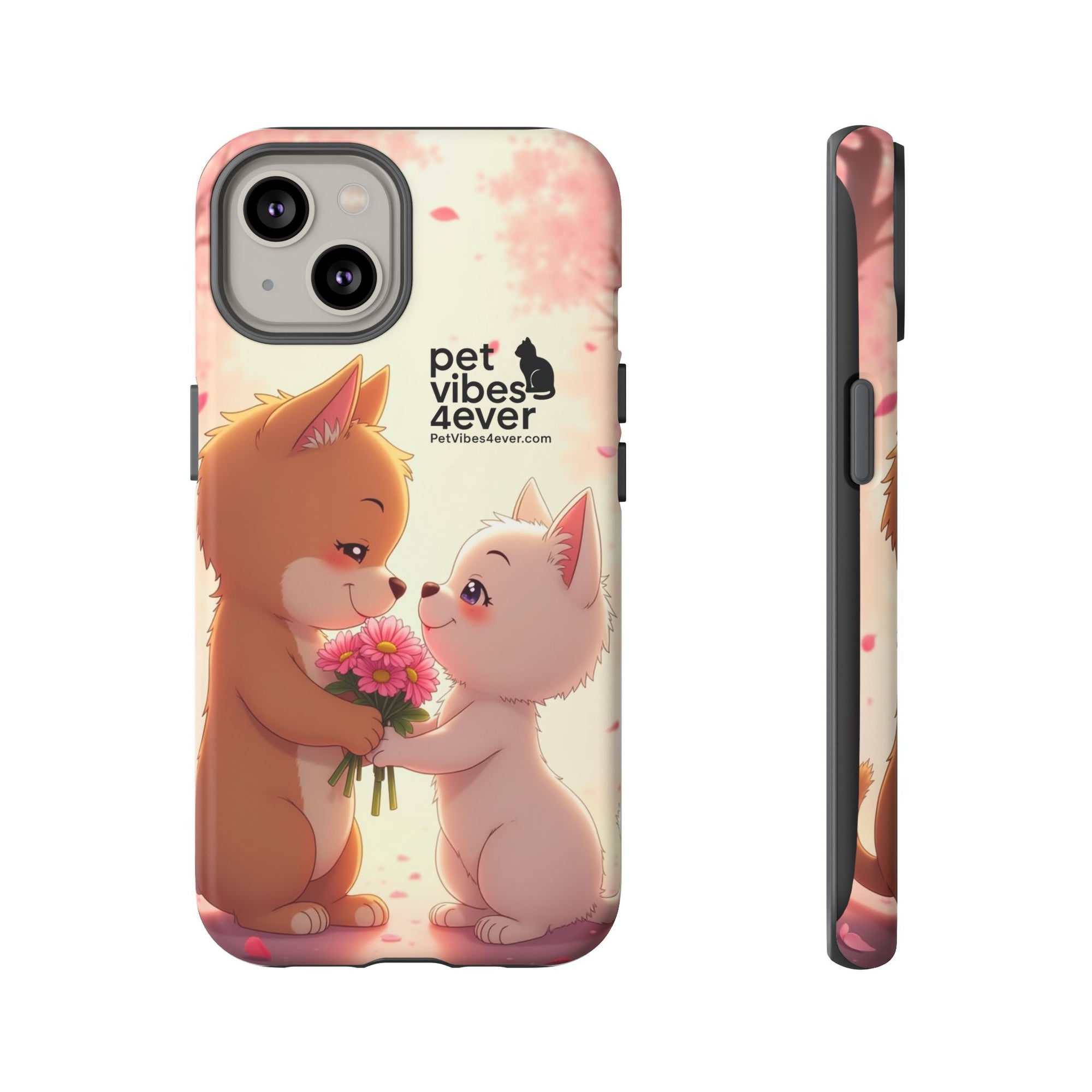 Cute Pet Phone Case, Animal Lovers Gift, Valentine’s Day Present, Custom Phone Cover, Happy Couple Design, Pet Vibes Forever