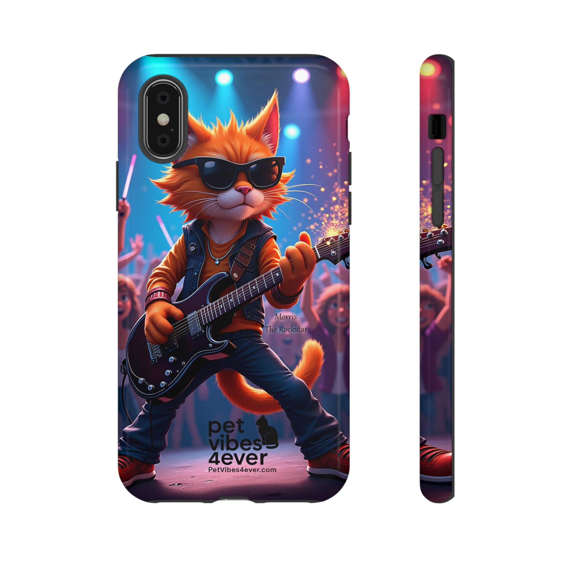 Rocking Cat Phone Case, Fun Cat Phone Cover, Cool Pet Vibes Gift, Music Lover Accessory, Unique Cat Phone Case